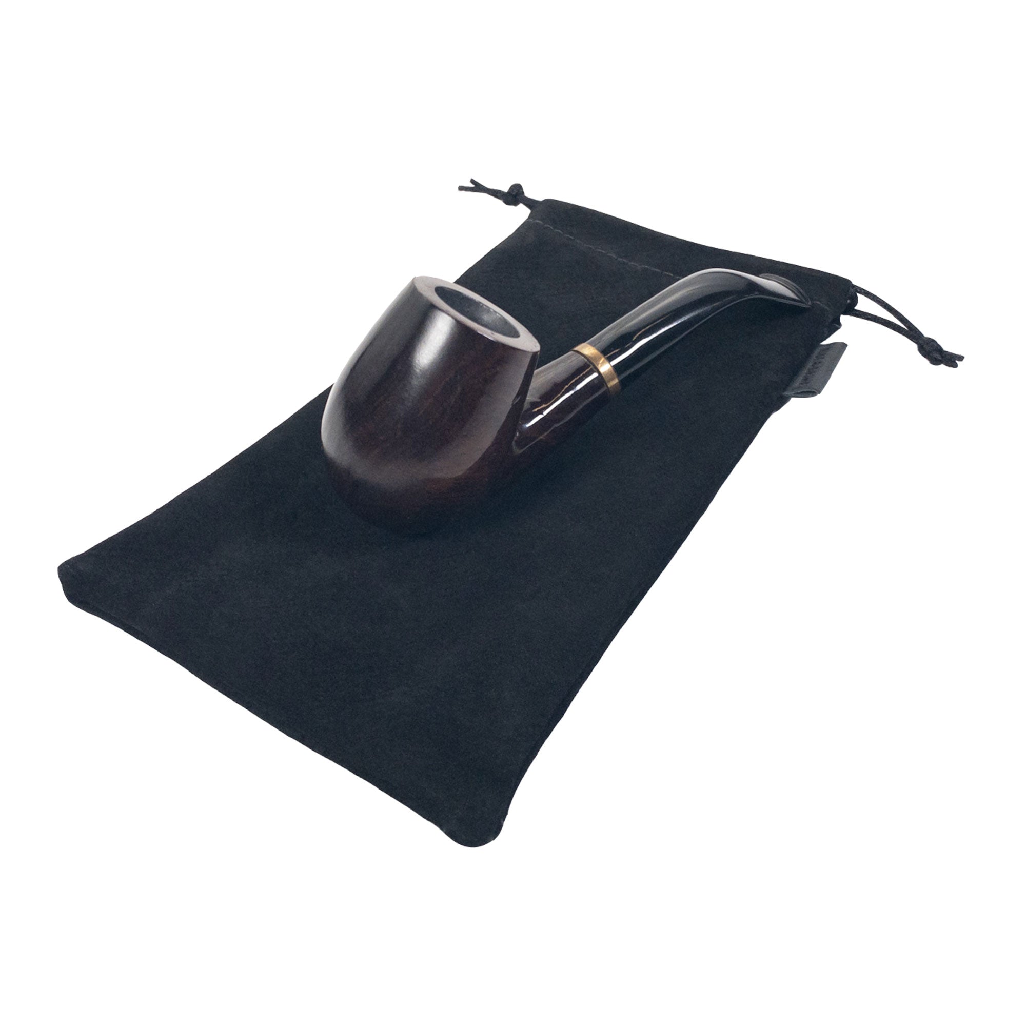Hide & Drink Drawstring Bag for Pipe, crafted from quality sheepskin leather. This artisan bag is multipurpose, perfect for tobacco pipe storage, showcasing craftsmanship from Guatemala & Oaxaca.