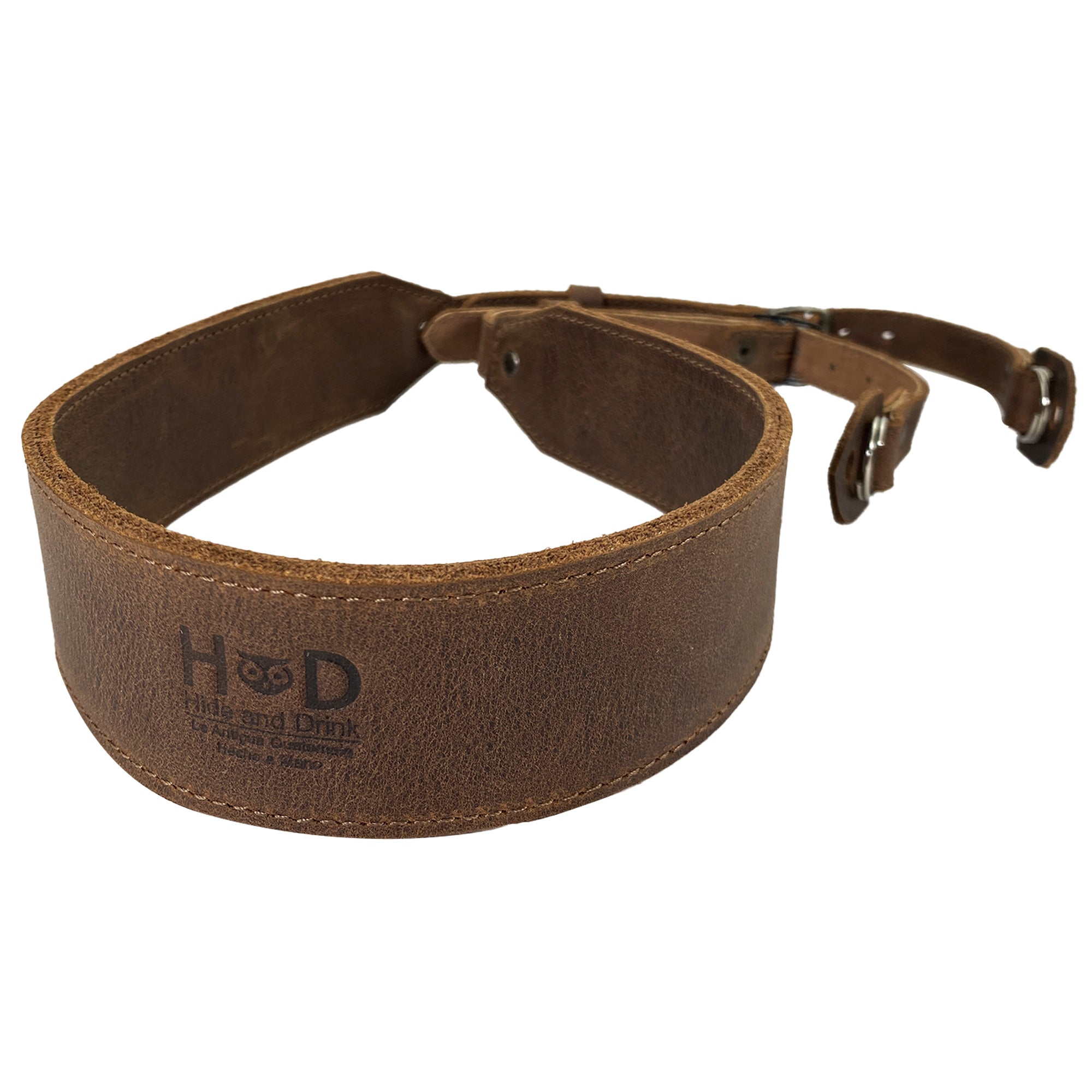 Hide & Drink Rustic Camera Strap featuring a clean finish and branding, made from high-quality Full Grain Leather. This adjustable strap is ideal for mirrorless and compact cameras, making it a fantastic gift for photographers. StockyardX, Small Batch Production, Hand Cut, Hand Sewn, Fire Branded, Artisan, Handmade in La Antigua Guatemala & Oaxaca Mexico.