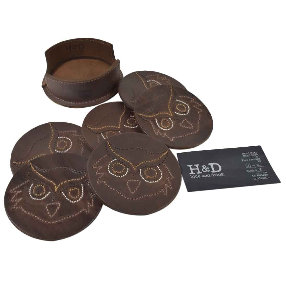 Wild Owl Classic Shaped Coaster Set (6-Pack) - Stockyard X 'The Leather Store'