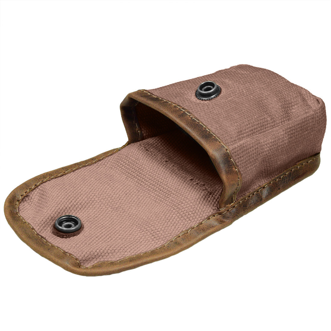 Hide & Drink's Mini Belt Pouch in a soft color, showcasing its rustic charm. This practical multi-purpose hip bag is perfect for outdoor activities, made from water-resistant waxed canvas, highlighting stockyardX's dedication to artisan quality with hand-cut and hand-sewn craftsmanship, made in La Antigua Guatemala & Oaxaca Mexico.