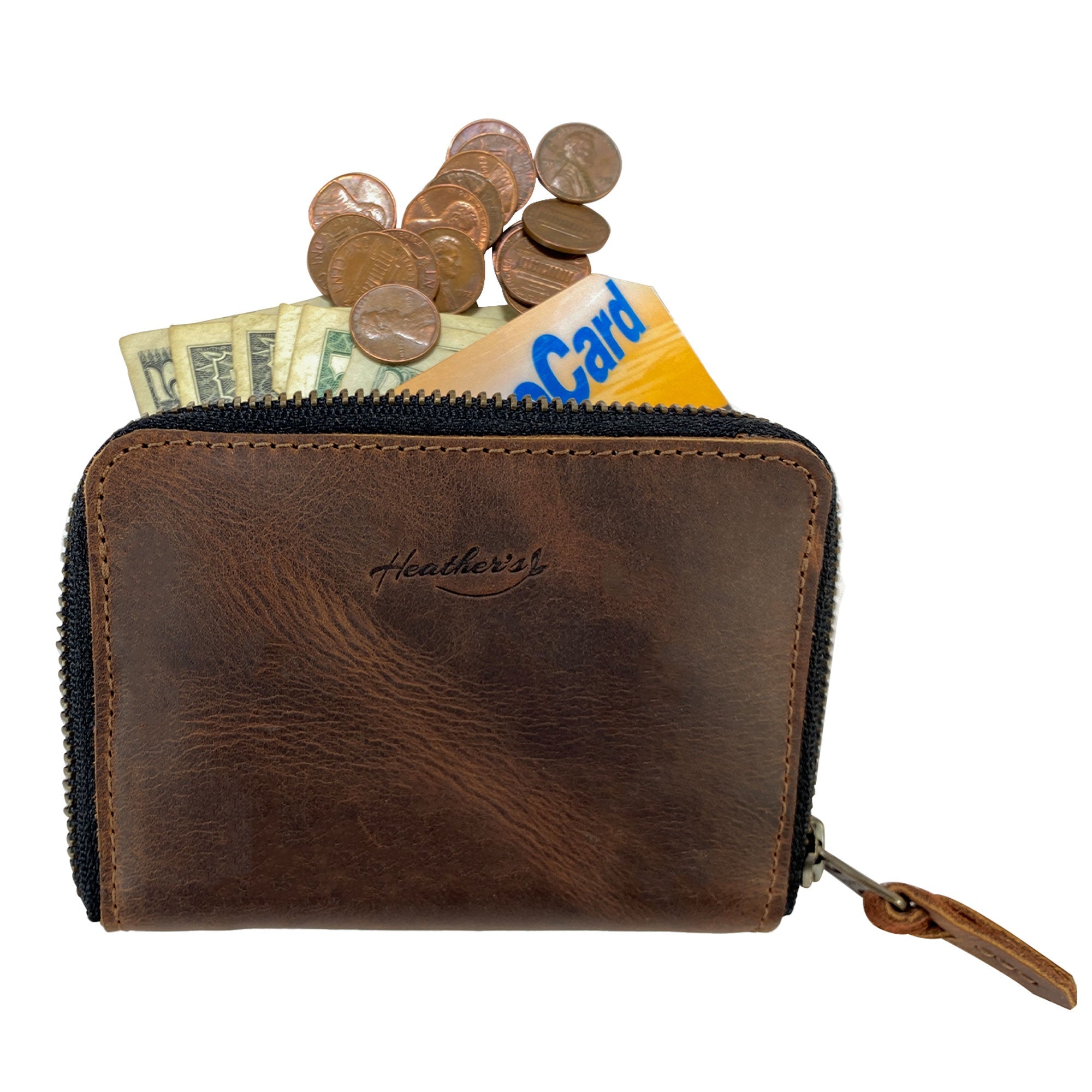 Zippered Wallet with Inner Pouch - Stockyard X 'The Leather Store'