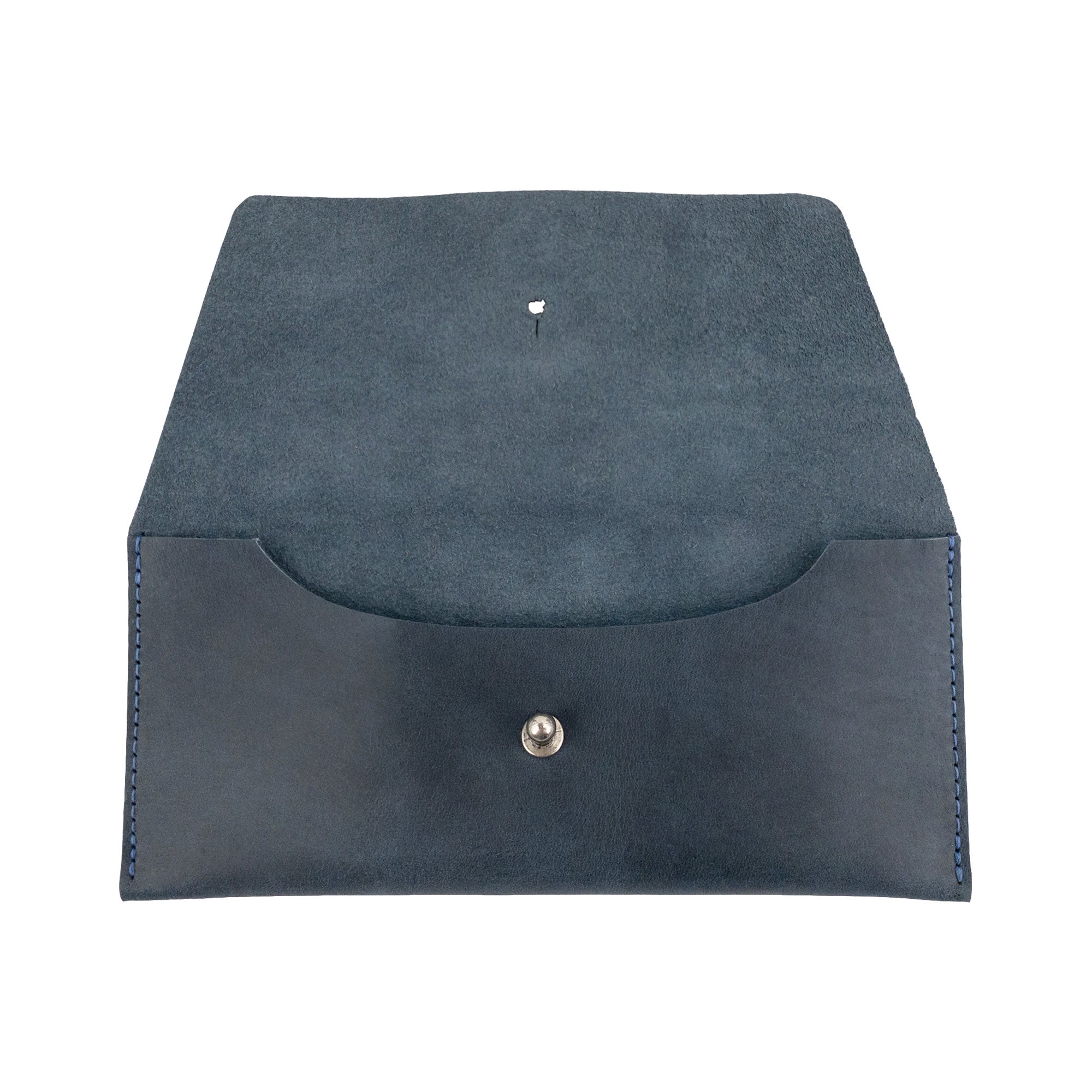 Interior view of the Long Utility Pouch in maroon, emphasizing its soft suede lining and ample space for cash and cards. A sophisticated wallet designed for function.