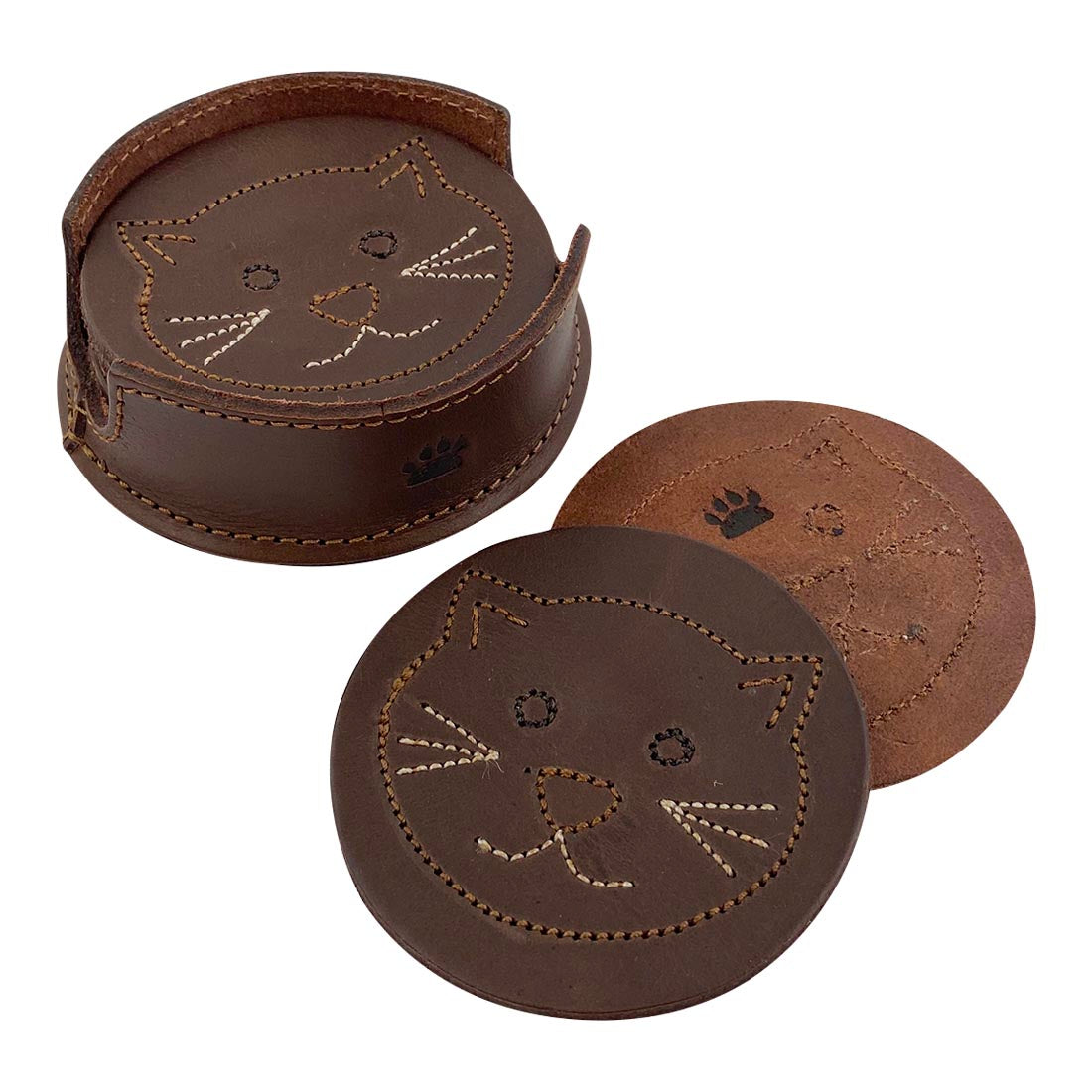 Circular Cat Coasters - Stockyard X 'The Leather Store'