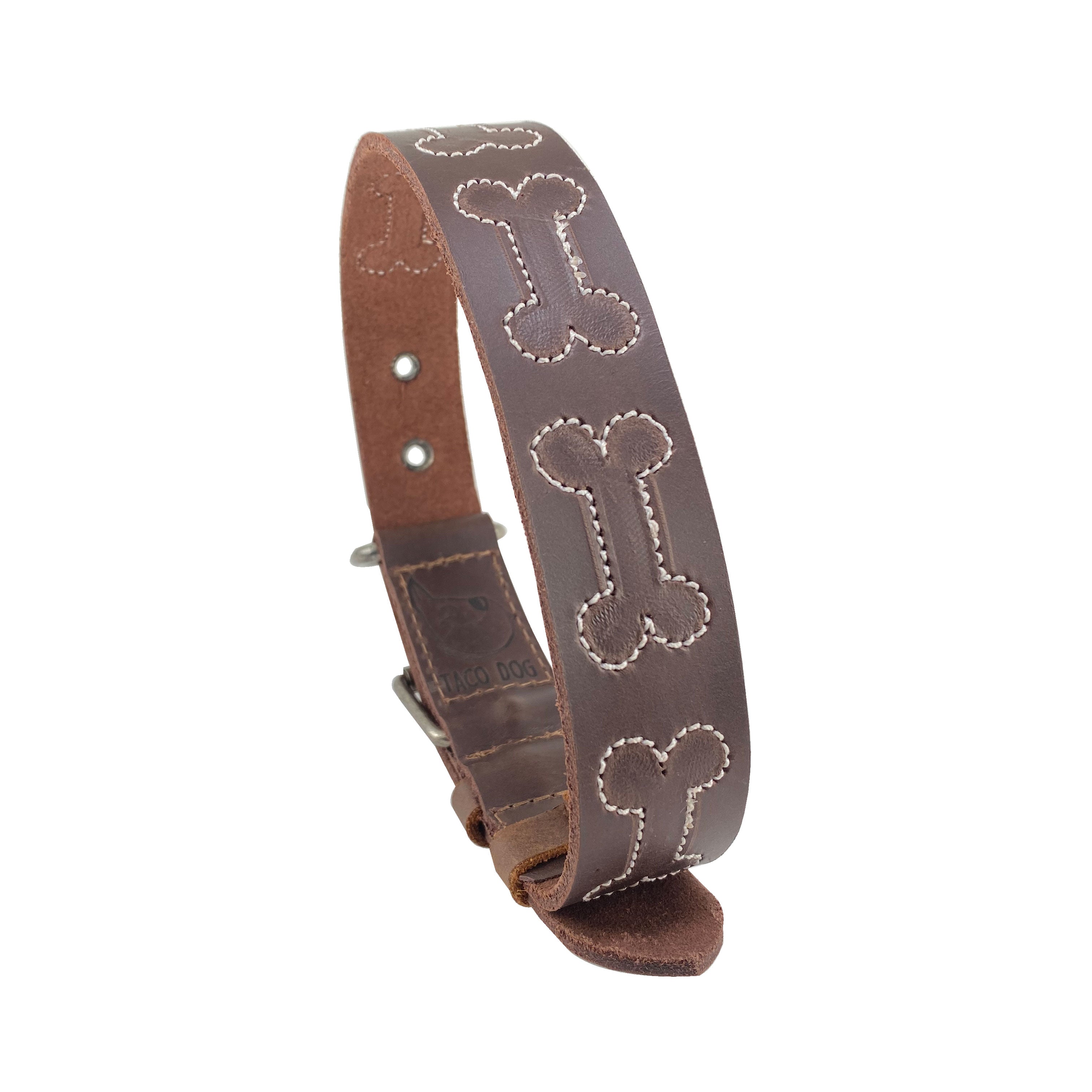 Bones Design Dog Collar - Stockyard X 'The Leather Store'