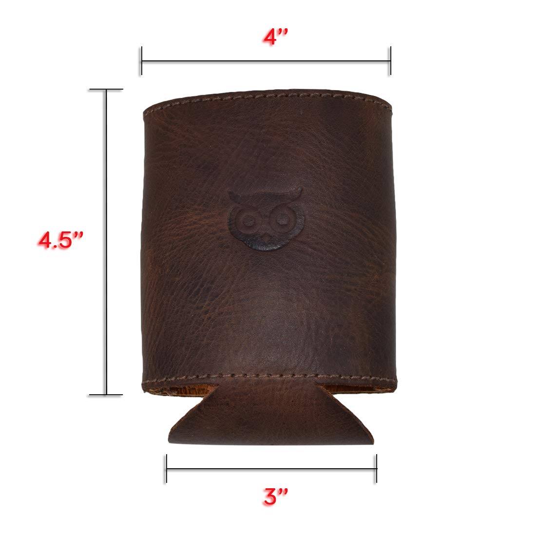 Functional Coolie Beer Sleeve by Hide & Drink, made from durable Full Grain Leather. This artisan product showcases its handcrafted quality with a detailed design and is ideal for enjoying beverages outdoors. Handmade in La Antigua Guatemala.