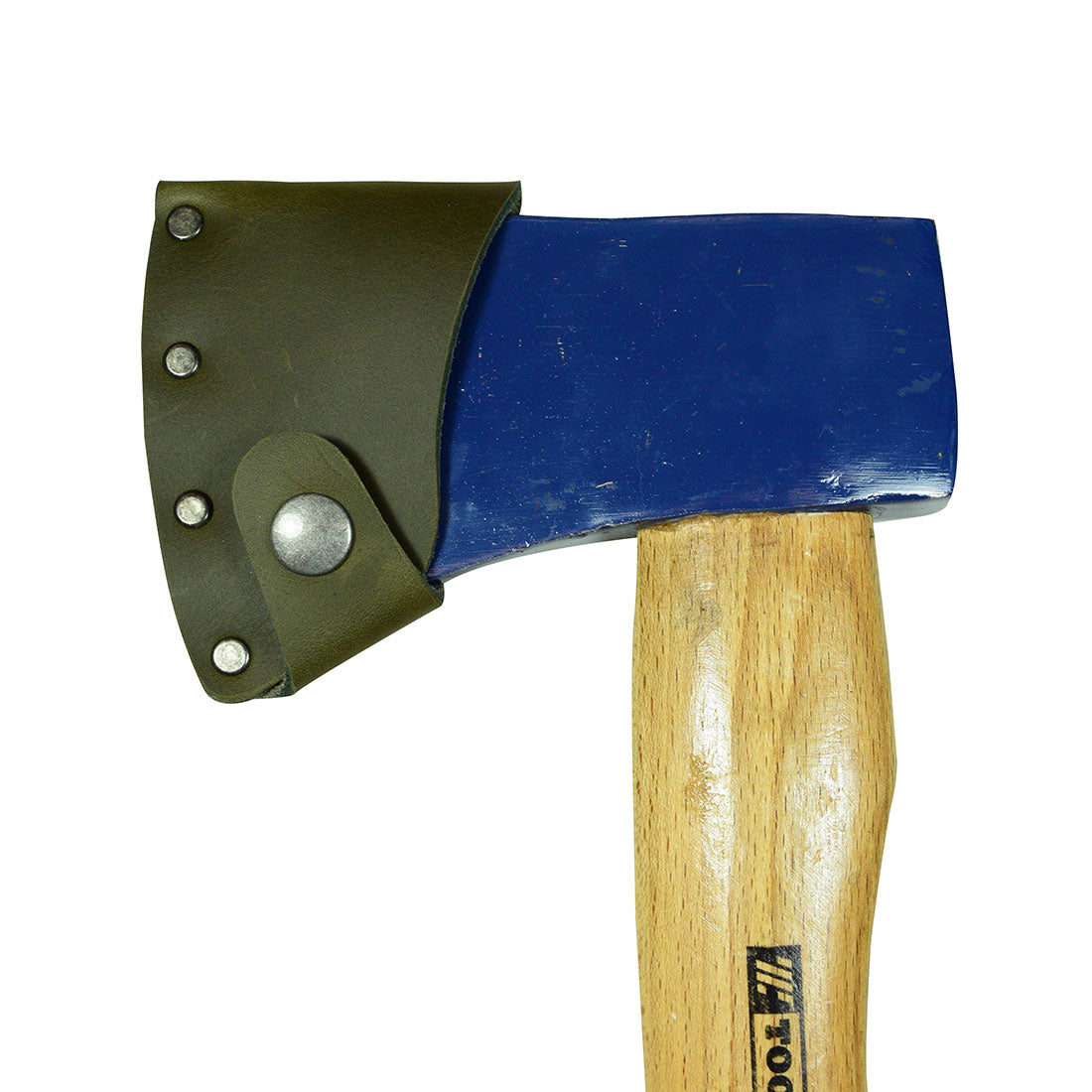 Artfully made Hatchet Blade Cover by Hide & Drink, featuring a protective axe head sheath fashioned from full grain leather. A functional accessory for lumberjacks and camping lovers, this artisan product is handmade in La Antigua Guatemala & Oaxaca Mexico.