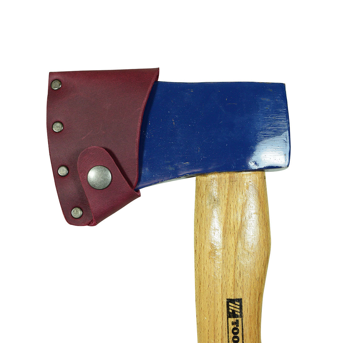 Innovative Hatchet Blade Cover by Hide & Drink, featuring a protective axe head sheath made from durable full grain leather. A staple accessory for lumberjacks and camping lovers, this artisan product is handmade in La Antigua Guatemala & Oaxaca Mexico.