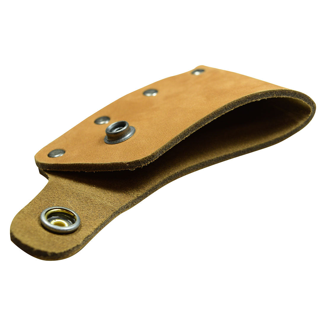 Distinctive Hatchet Blade Cover by Hide & Drink, ideal as a protective axe head sheath for those passionate about camping and the outdoors. Made from rich full grain leather, this artisan product is a testament to craftsmanship, handmade in La Antigua Guatemala & Oaxaca Mexico.