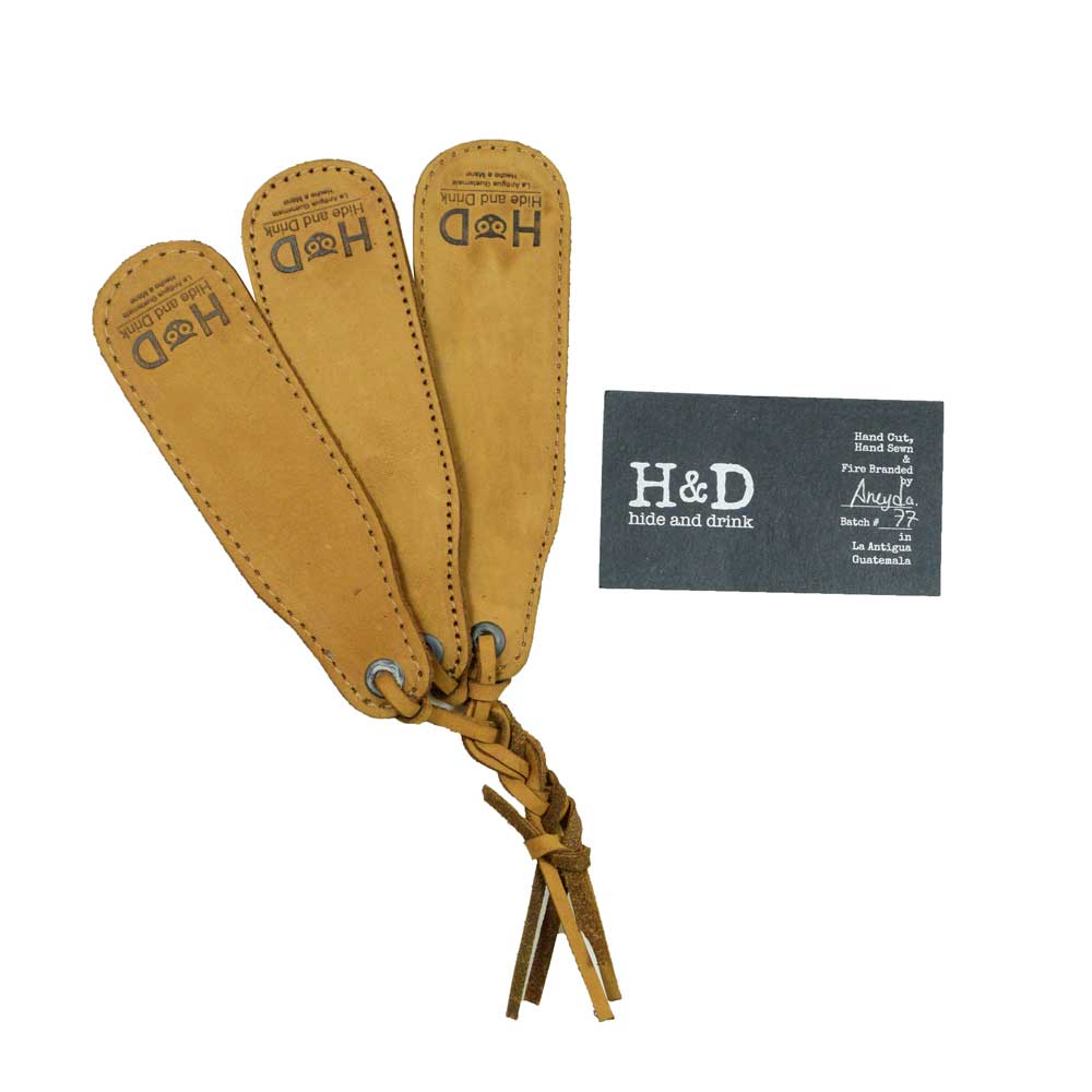 Hide & Drink Bookmark (3-Pack) featuring exquisite full grain leather craftsmanship, perfect for avid readers. Hand cut and sewn in small batches from La Antigua Guatemala.