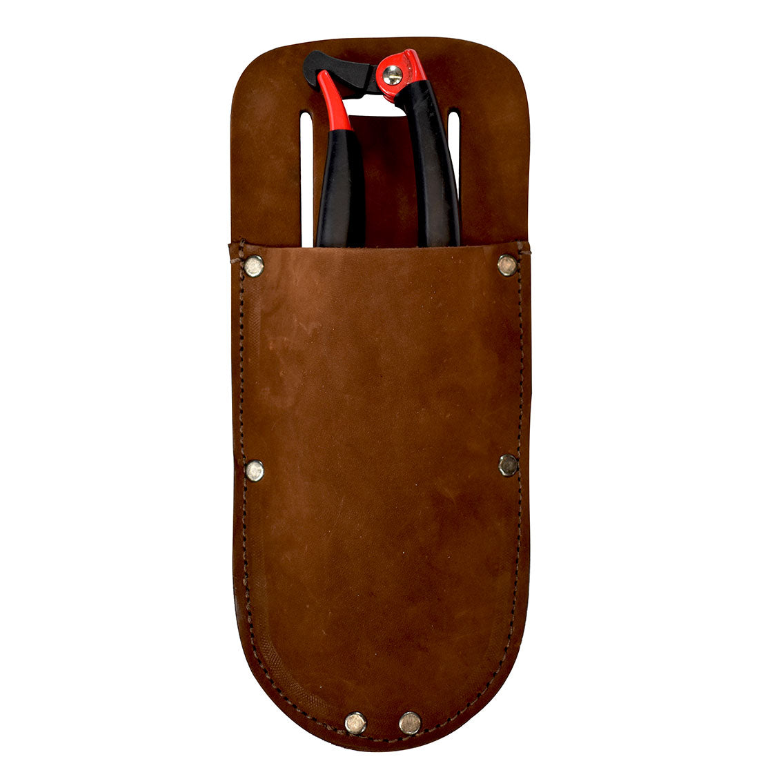 A stylish Hide & Drink Garden Pruner Sheath made of Thick Full Grain Leather, perfect for holding garden scissors with easy accessibility. Its artisan craftsmanship ensures durability, ideal for gardening and utility uses.