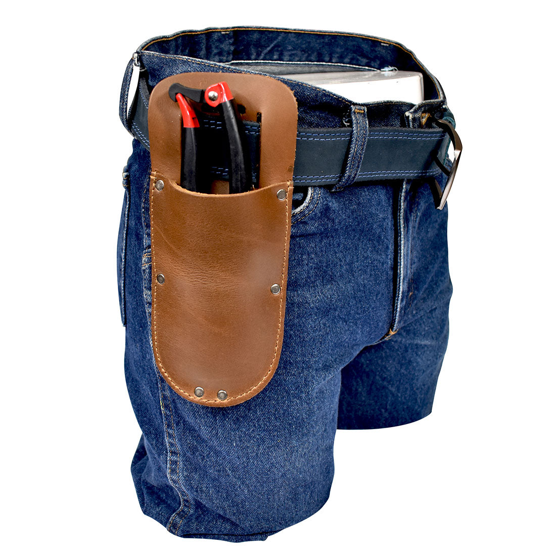 Hide & Drink Garden Pruner Sheath in use, showcasing its functionality with Thick Full Grain Leather for holding garden scissors. This artisan-crafted product enhances your gardening experience.
