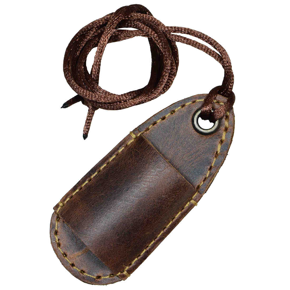 Hide & Drink's Mini Pen Holder designed in Full Grain Leather, featuring a simple yet effective Lanyard Pen Holder. This handmade item serves as an essential Office Supply and makes a great Bookworm Accessory. Each piece is crafted in La Antigua Guatemala with attention to small batch production and artisanal quality, including hand cut and hand sewn elements.