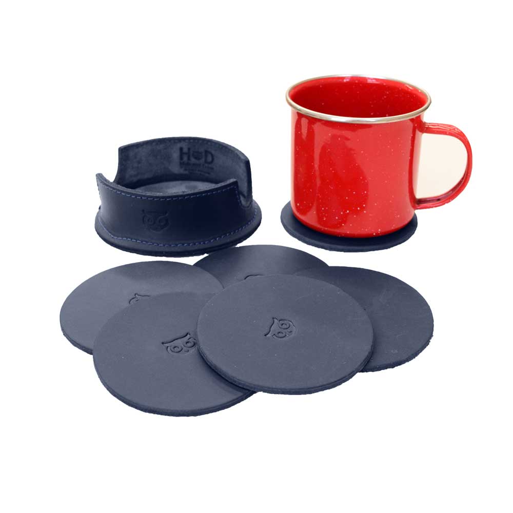 Thick Leather Owl Coasters (6-Pack) - Stockyard X 'The Leather Store'