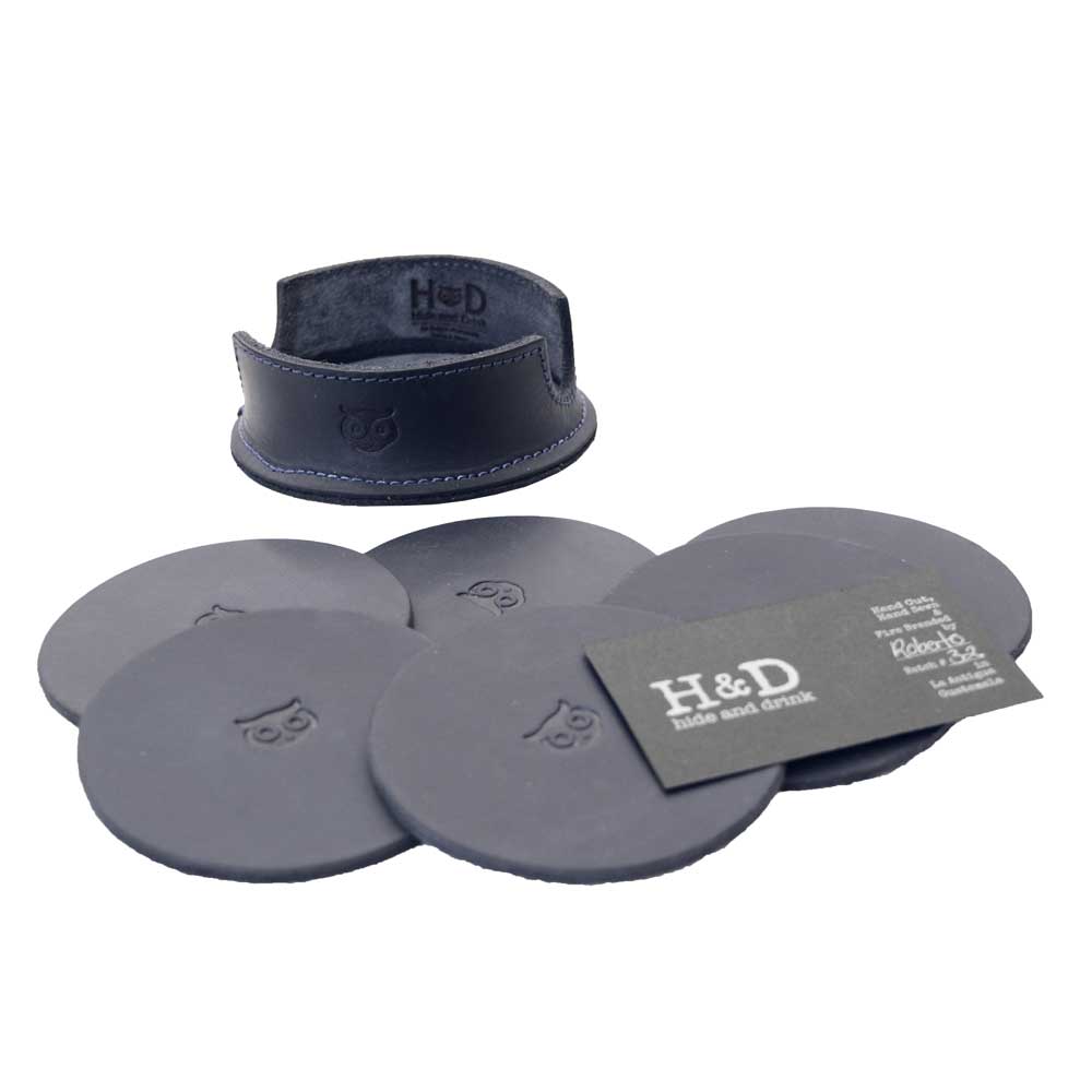 Thick Leather Owl Coasters (6-Pack) - Stockyard X 'The Leather Store'