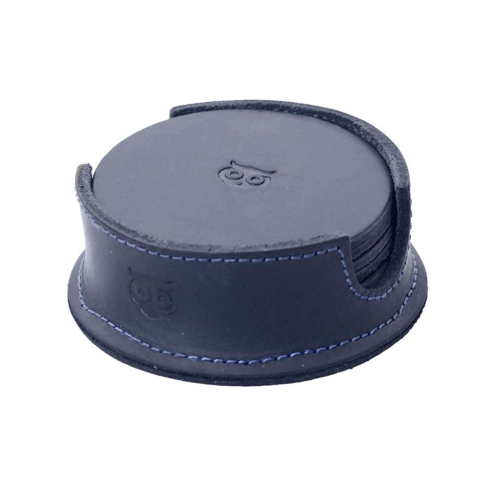 Thick Leather Owl Coasters (6-Pack) - Stockyard X 'The Leather Store'