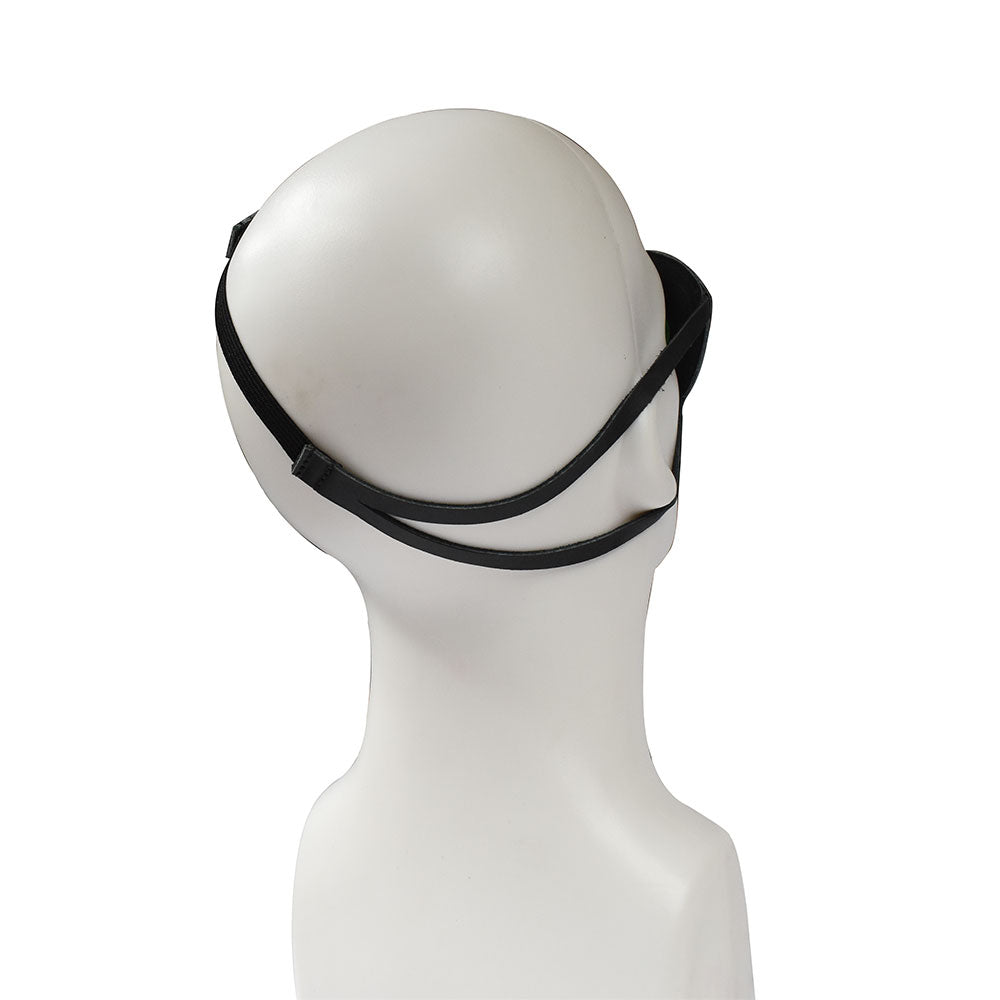 The back view of a Hide & Drink Eye Patch, emphasizing its comfortable fit and high-quality Full Grain Leather. Perfect for Halloween Pirate Costumes or Carnival Masks, this handmade accessory highlights small batch production and meticulous craftsmanship as a standout cosplay item, skillfully made in La Antigua Guatemala & Oaxaca Mexico.