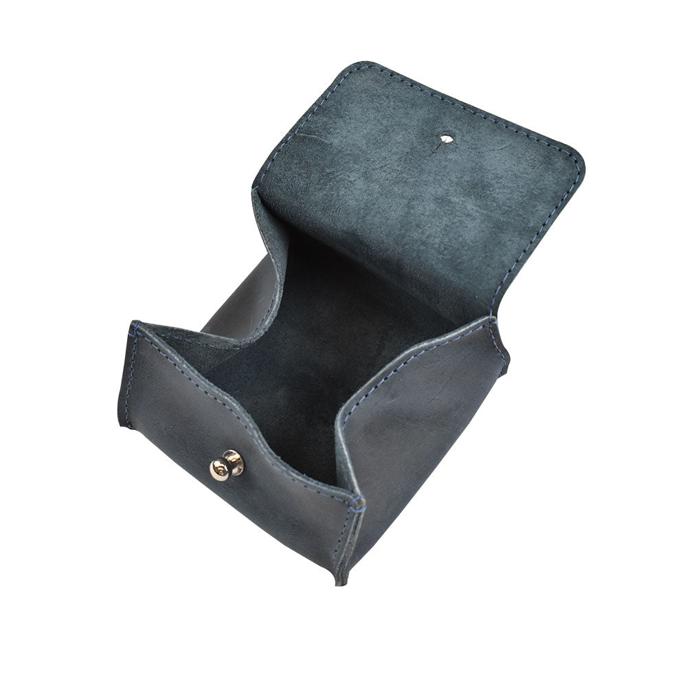 Open Hide & Drink Jewelry Pouch, providing insight into its spacious design for rings and jewelry. A practical artisan gift that showcases small batch leather craftsmanship.