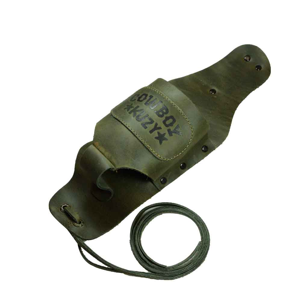 Hide & Drink Beer Holster Cowboy Buzy, designed for hands-free beverage fun, this Beer Holster for Cowboy is crafted from full grain leather. The Western Bottle Leg Grip showcases artisan quality and small batch production techniques unique to La Antigua Guatemala.