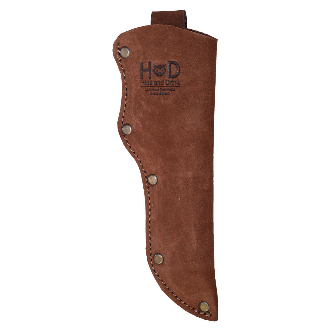 Belt Mora Knife Sheath by Hide & Drink, exhibiting a Thick Sheath for Mora Knife with Belt Loop. A rugged and reliable knife sheath, handmade from Full Grain Leather by local artisans.