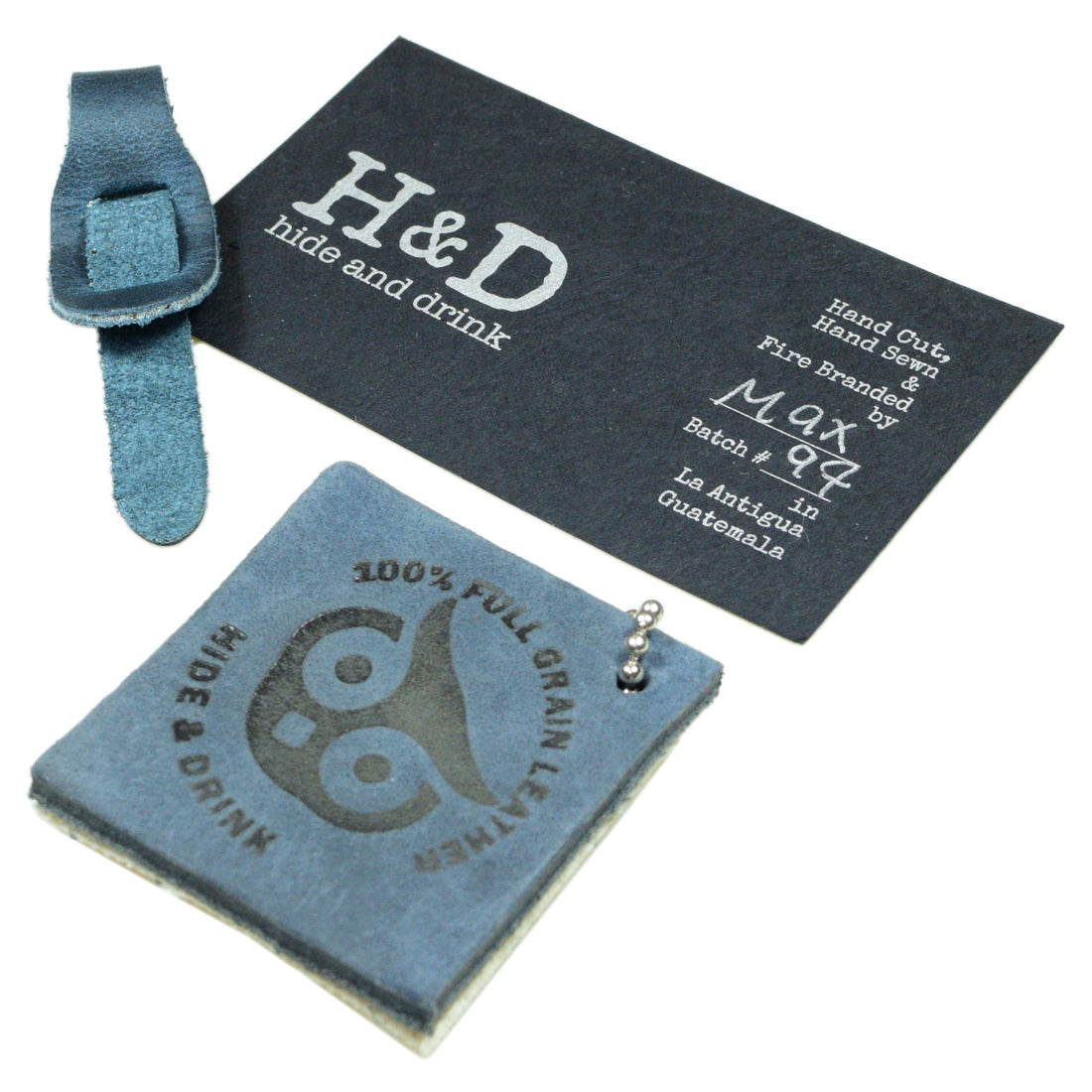 Unique Rustic Zipper Pull Replacement from Hide & Drink, featuring quality full grain leather. This component of the 6 pack is perfect for customizing backpacks, jackets, wallets, and bags. Artisan crafted and fire branded, emphasizing quality from La Antigua Guatemala & Oaxaca Mexico.
