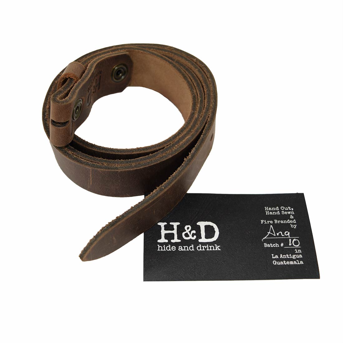 Rustic Leather Snap On Belt, 7/8" Width - Stockyard X 'The Leather Store'