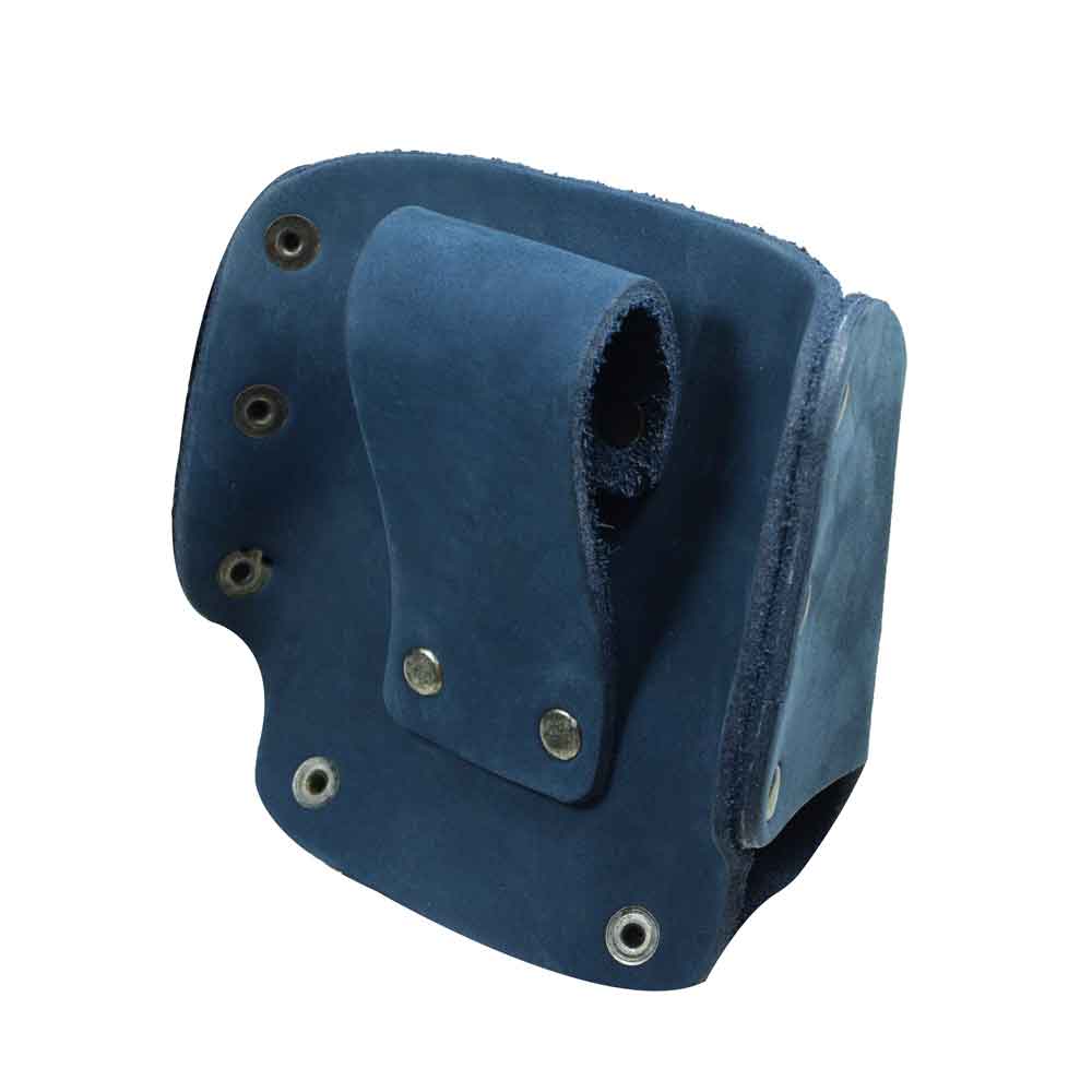 Showcasing the design of Hide & Drink's Large Tape Holster in green. This artisan-made tool holster features excellent craftsmanship, perfect for tradespeople needing quick access to tools.