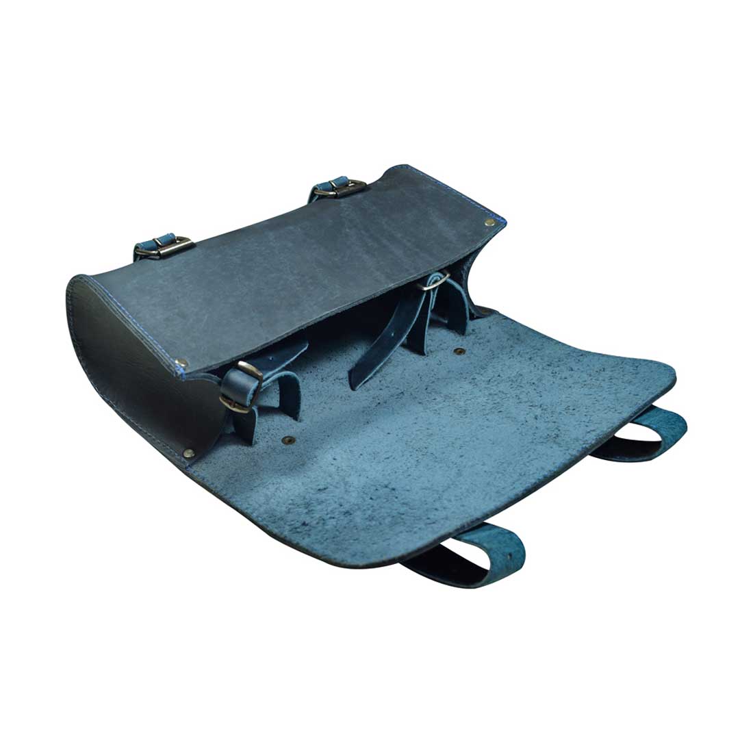 Hide & Drink Leather Motorcycle Tool Bag showcasing intricate details in durable Full Grain Leather, ideal for riders in search of a classic Biker Bag for Tools and Essentials. This versatile Handlebar Bag with Adjustable Straps serves effectively as a Tool Organizer, representing fine craftsmanship from La Antigua Guatemala & Oaxaca Mexico.