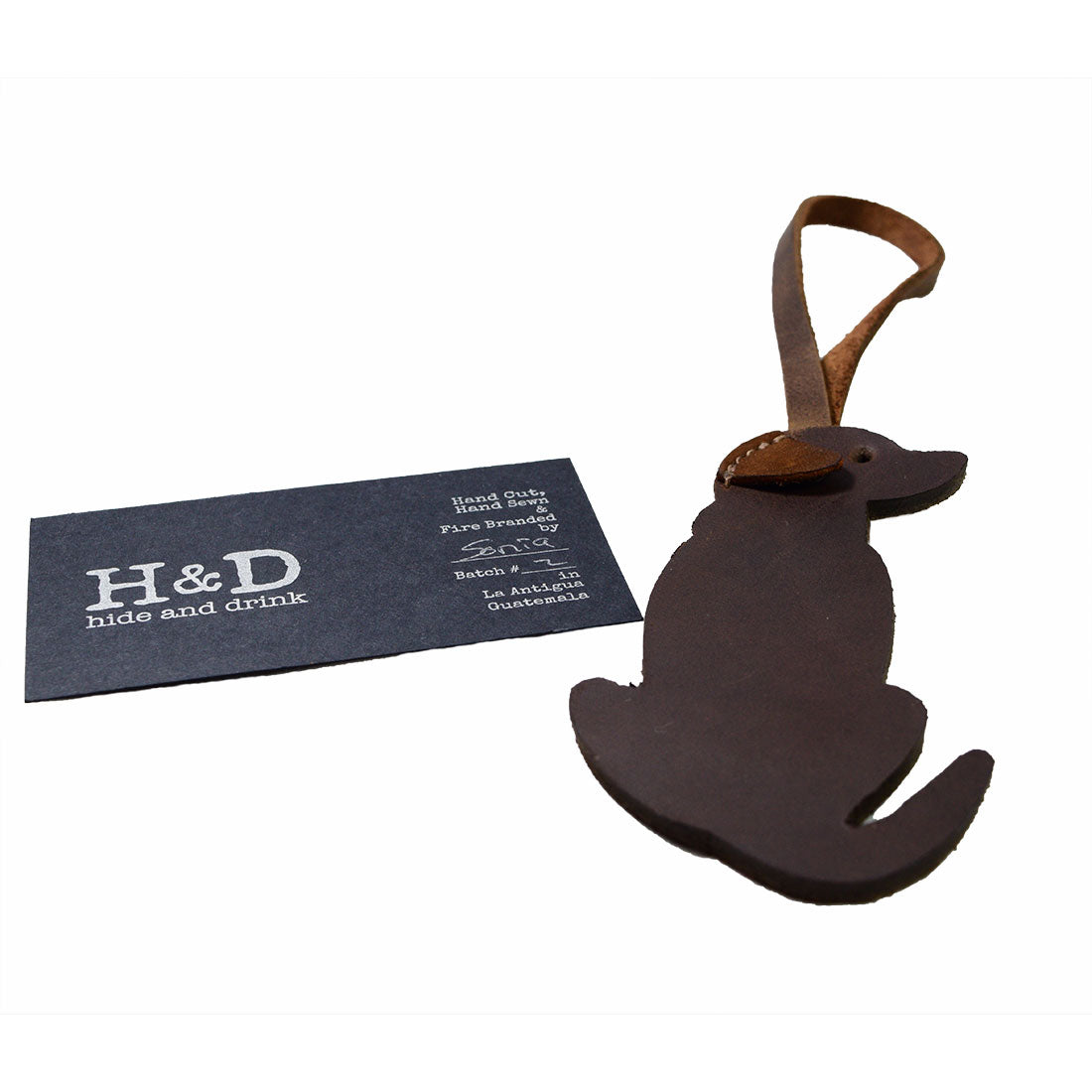 Hide & Drink Bag Accessory / Tassels featuring a combined design with leather tags, perfect for stylish bag decoration. This charming ornament showcases fine craftsmanship. Labrador Ornament (2 Pack) / Hanging Labrador Decoration/Dog Ornament/Hanging Decoration for Purses, Handbags & Backpacks, Full Grain Leather, StockyardX, Small Batch Production, Hand Cut, Hand Sewn, Fire Branded, Artisan, Handmade in La Antigua Guatemala & Oaxaca Mexico.
