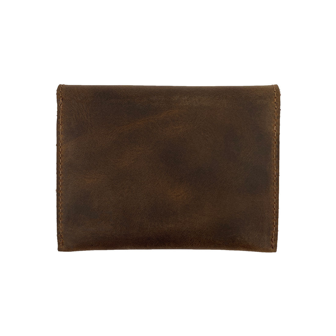 Back view of Heather's Minimalist Wallet, designed for durability as a cash organizer and card holder. Made from high-quality full grain leather, this product represents small batch production and artisan techniques. Perfect for travel and everyday use, handmade in La Antigua Guatemala & Oaxaca Mexico.