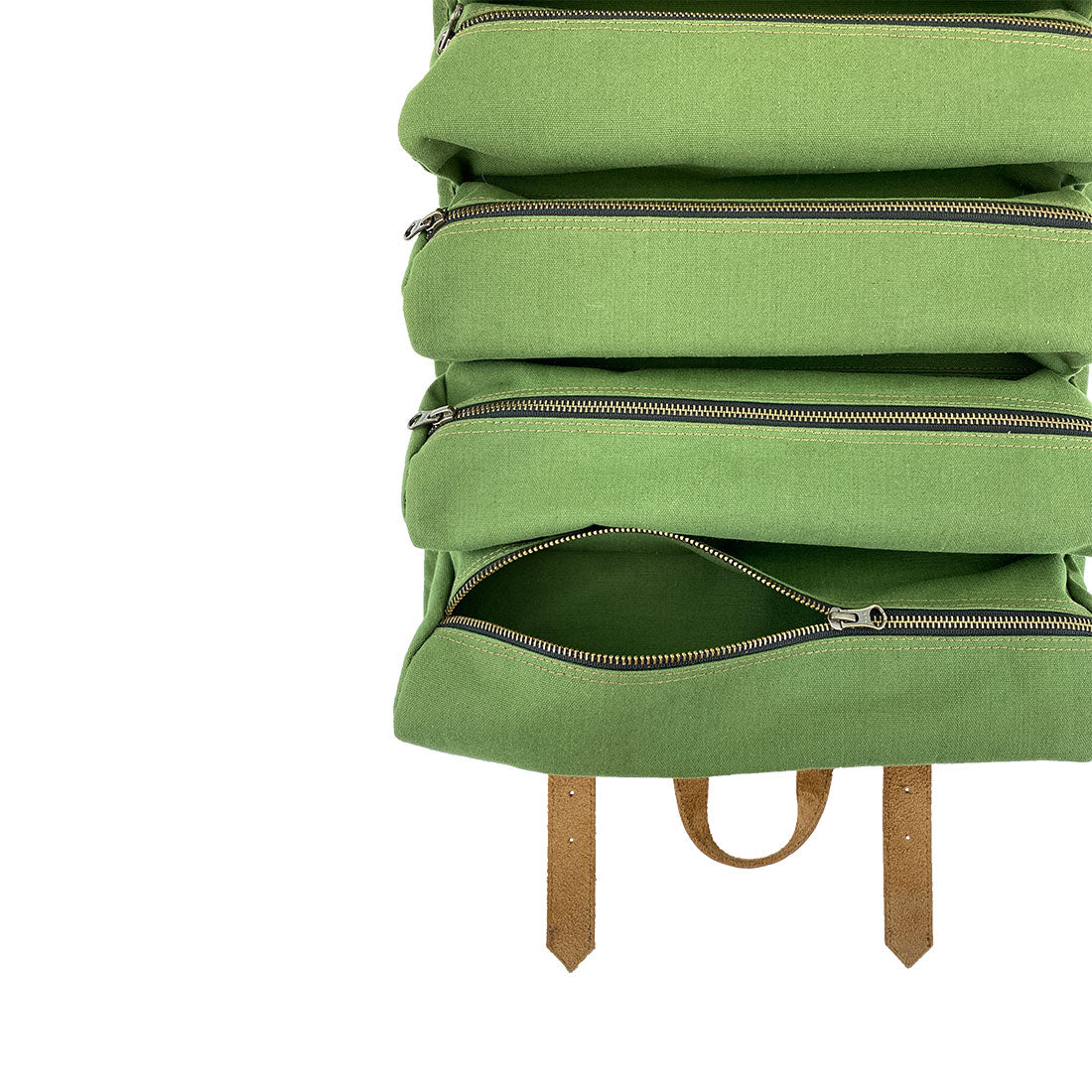 Super Tool Roll - Multi-purpose Roll Storage Bag & Wrench Pouch - Olive - Stockyard X 'The Leather Store'