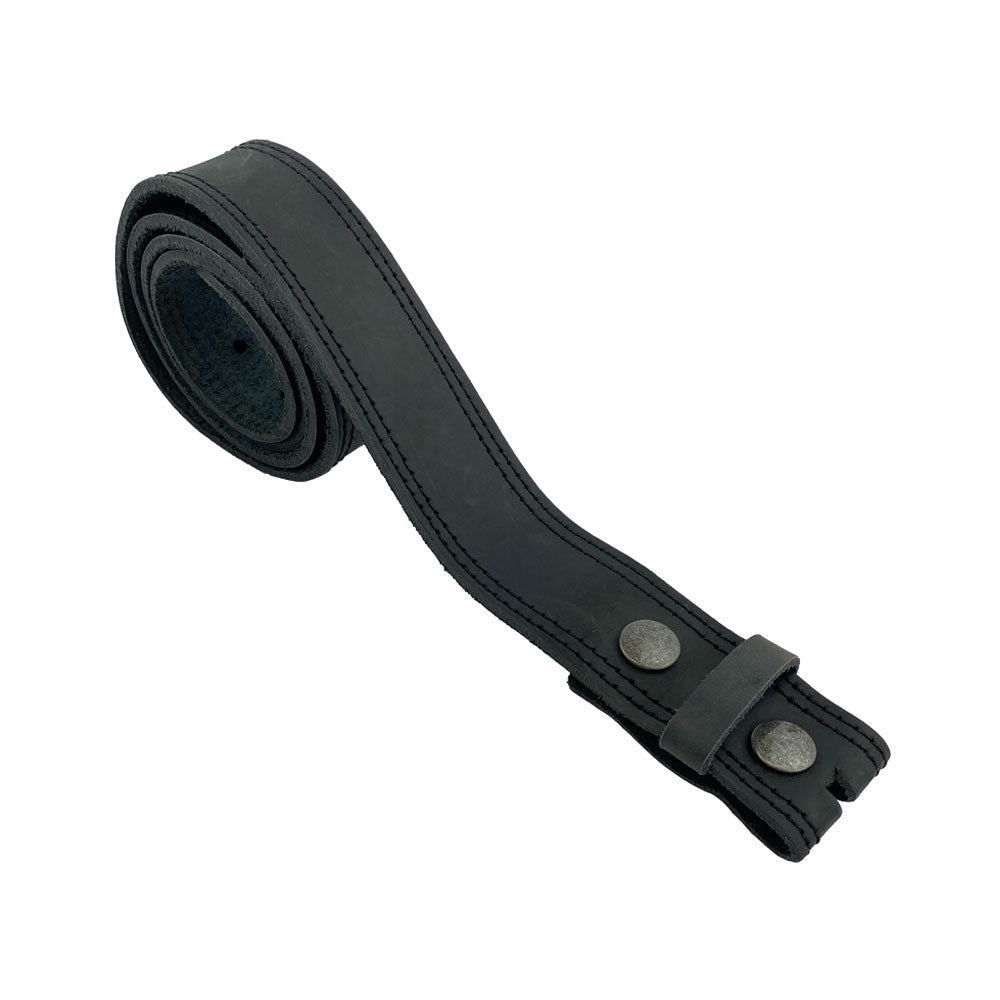 Men's Double Stitched Thick Leather Snap On Belt - Stockyard X 'The Leather Store'