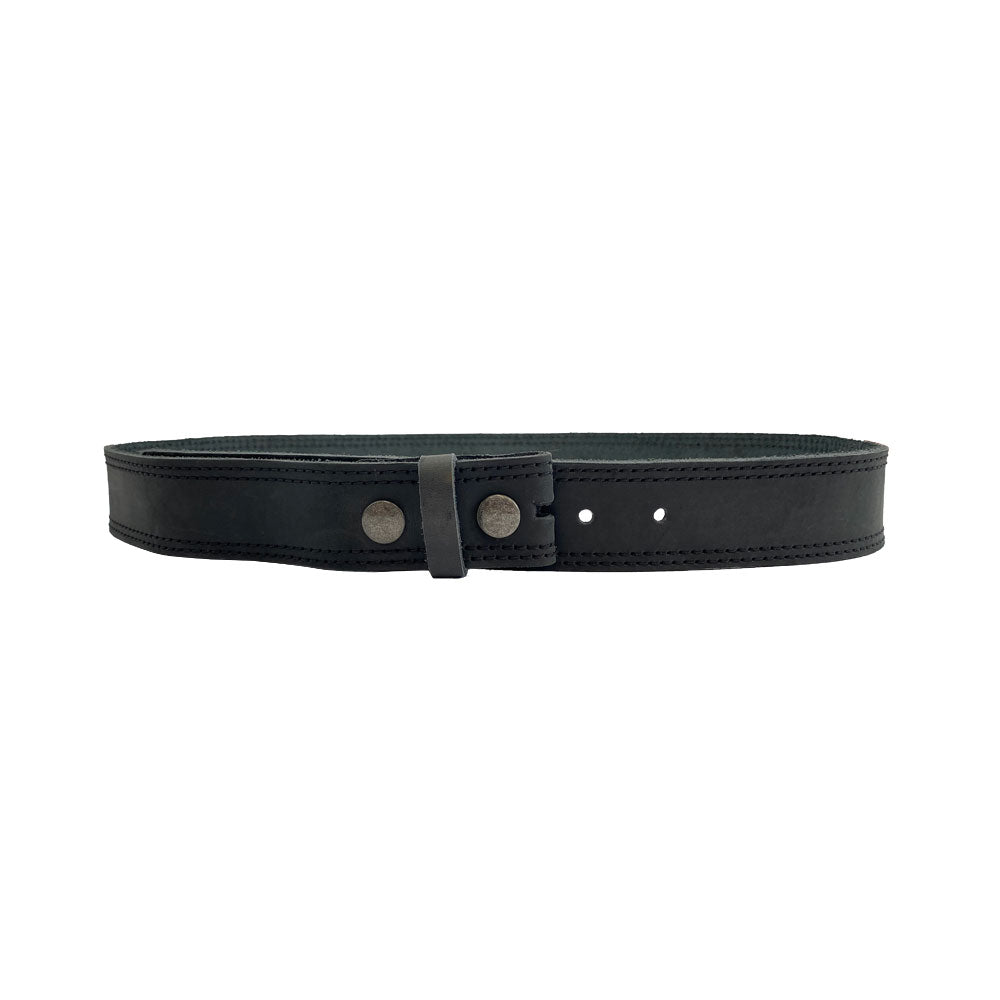 Men's Double Stitched Thick Leather Snap On Belt - Stockyard X 'The Leather Store'