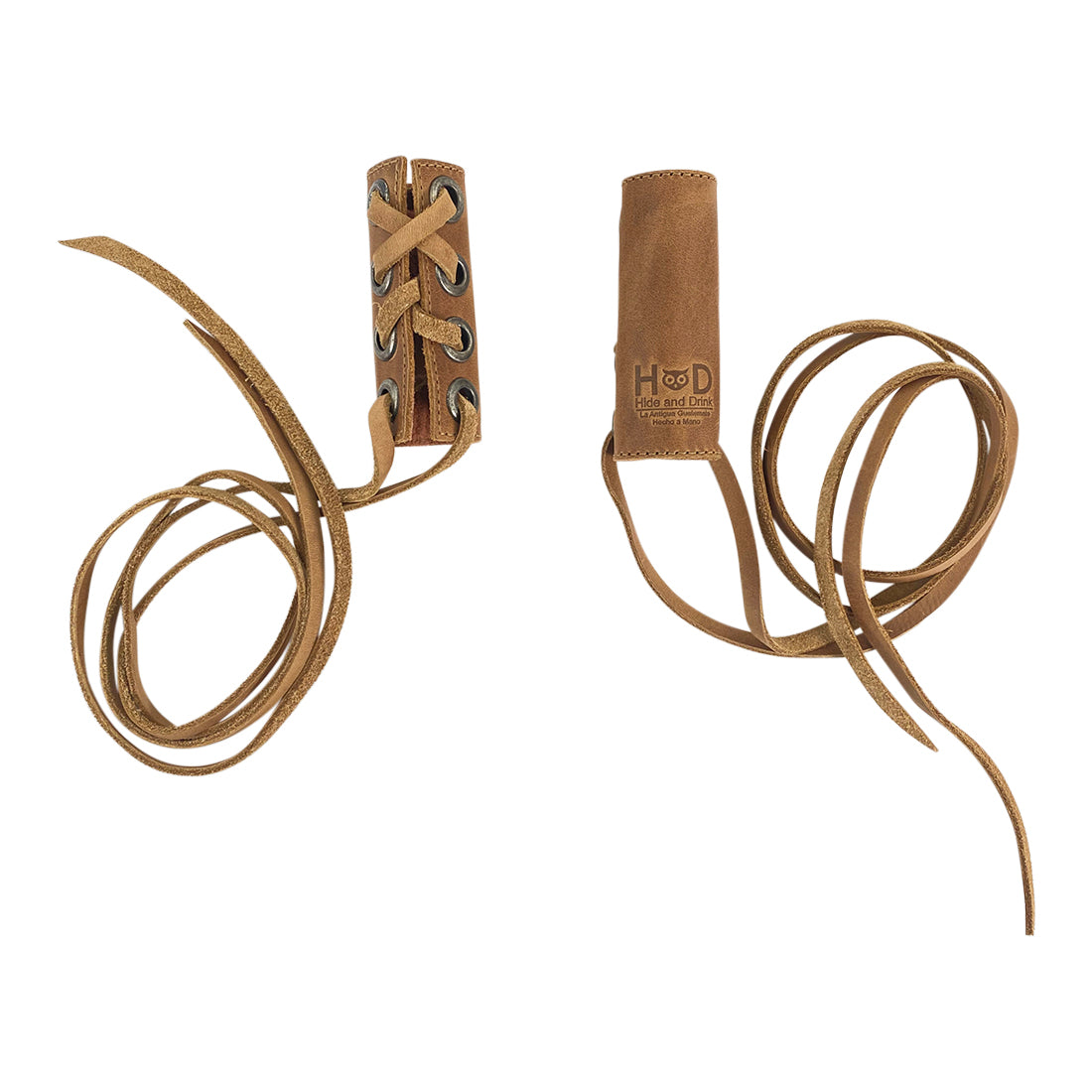 Durable Leather Hair Ties by Hide & Drink, designed for comfort and style. Set of 2 Hair Ties for Women, Ponytail/Braid Holder, Wraps, Deadlock Accessories for Ladies made from high-quality Full Grain Leather. StockyardX promotes Small Batch Production with Hand Cut, Hand Sewn quality, Fire Branded, Artisan craftsmanship, Handmade in La Antigua Guatemala & Oaxaca Mexico.