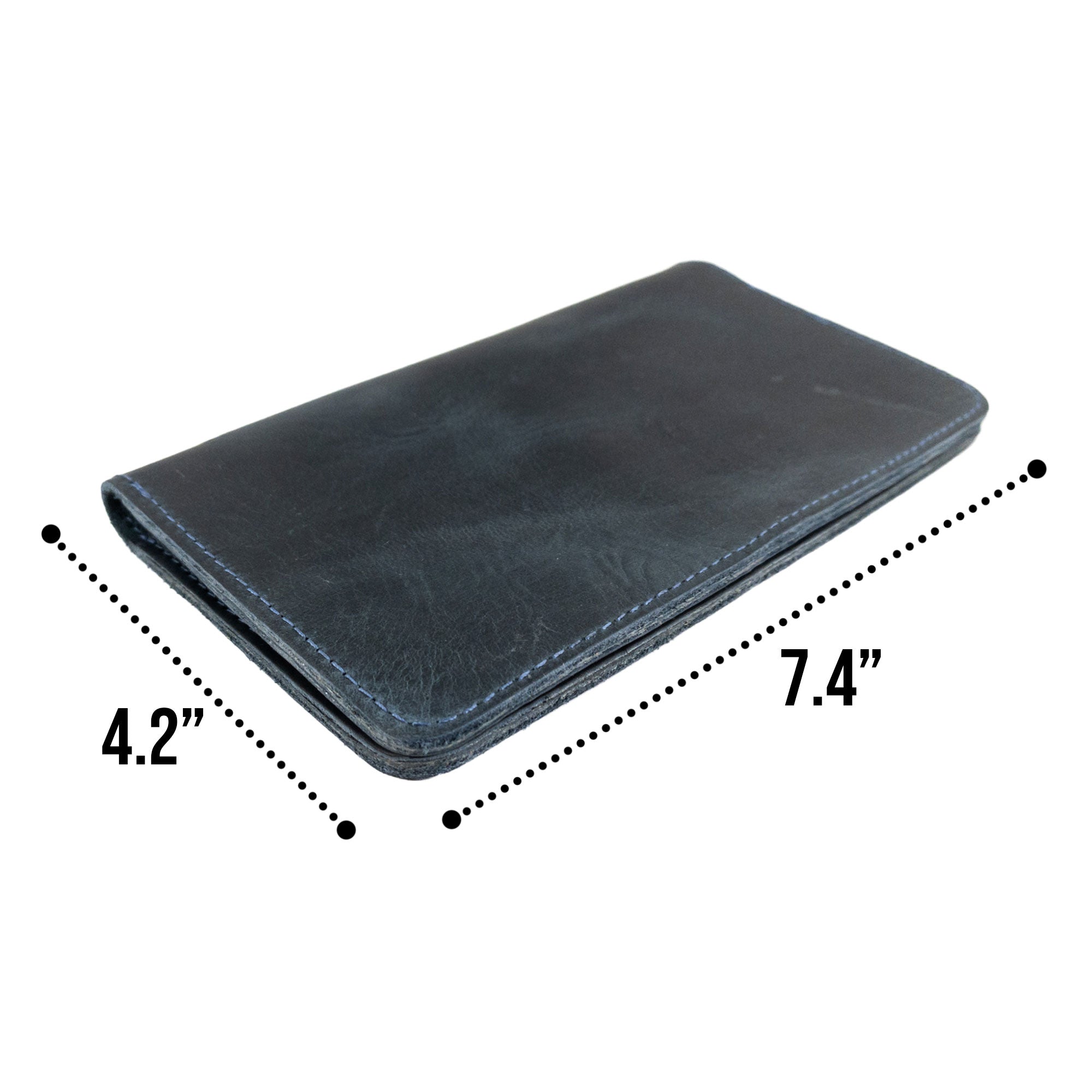 Hide & Drink Large Organizer Wallet emphasizing the details of its leather and stitching. This artisan bifold wallet with card slots and a flat money holder exemplifies elegance, crafted from full grain leather in La Antigua Guatemala & Oaxaca Mexico.