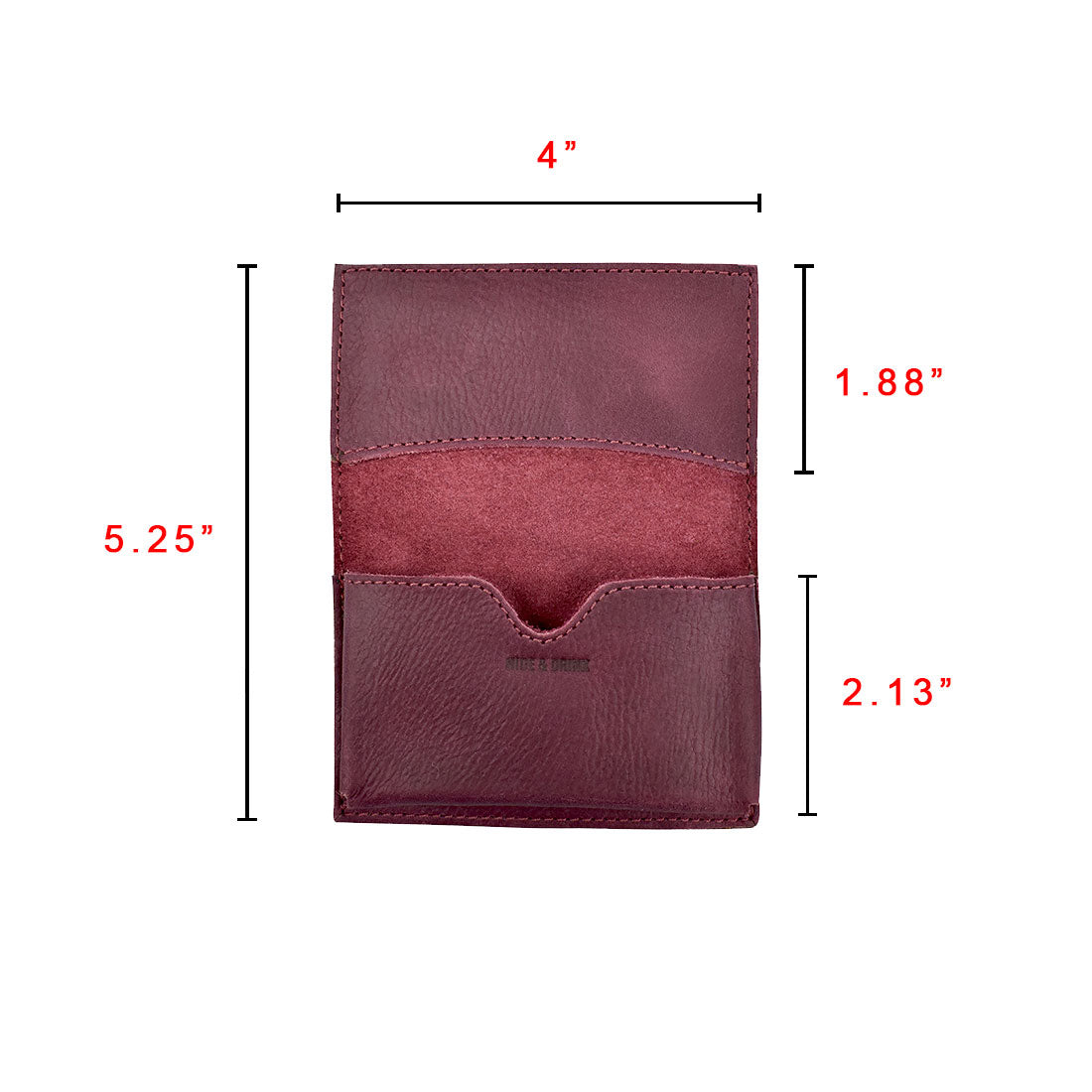 Inside view of Hide & Drink's Vintage Card Holder showcasing its practical design for cards and cash storage. This wallet is handcrafted from full grain leather, embodying quality from small batch production in La Antigua Guatemala & Oaxaca Mexico.