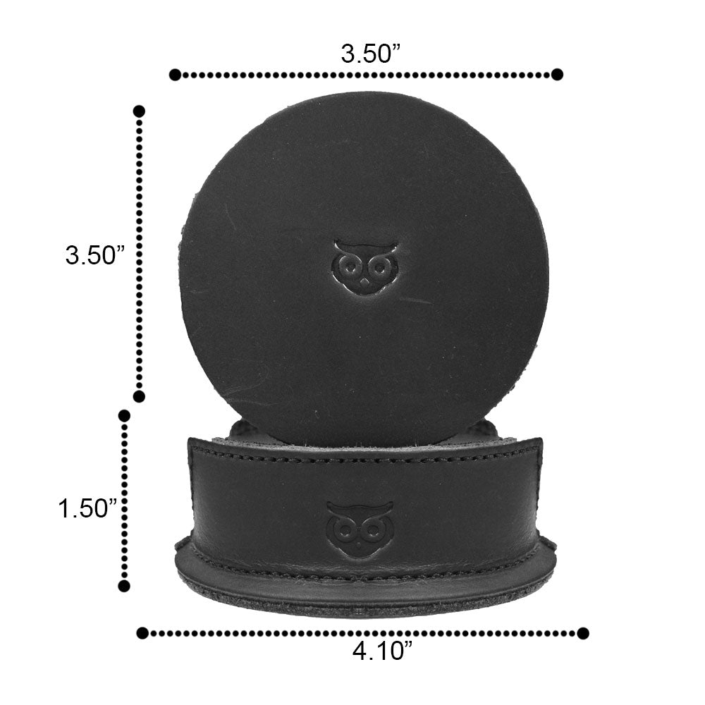 Thick Leather Owl Coasters (6-Pack) - Stockyard X 'The Leather Store'