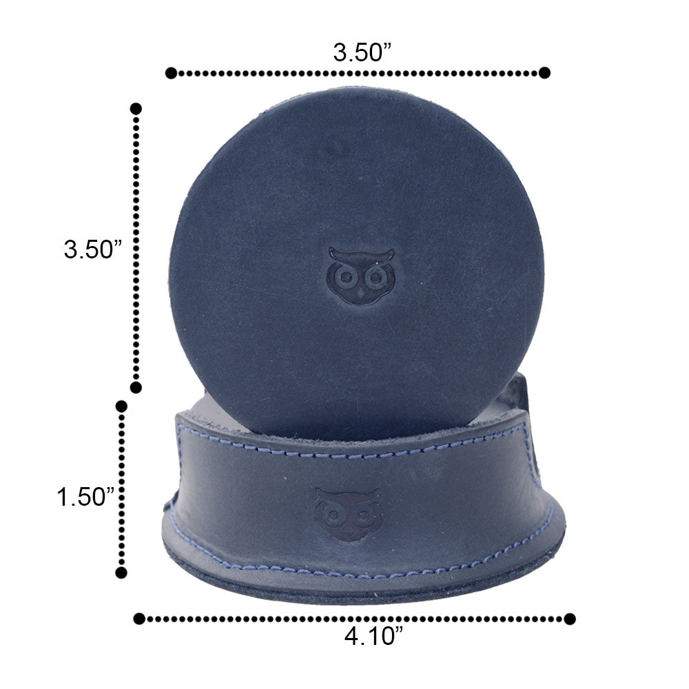Thick Leather Owl Coasters (6-Pack) - Stockyard X 'The Leather Store'