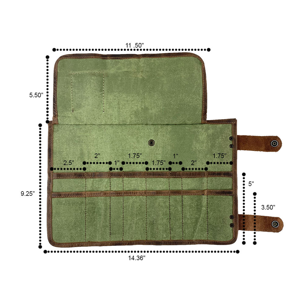 Hide & Drink showcases its Barber Tool Roll, featuring a Snap Tool Roll Up Bag with 14 Slots, designed for easy organization of scissors & screwdrivers. Made from Full Grain Leather, this portable carry case reflects StockyardX's approach to small batch production, artisan craftsmanship, hand cut, hand sewn, and fire branded in La Antigua Guatemala & Oaxaca Mexico.