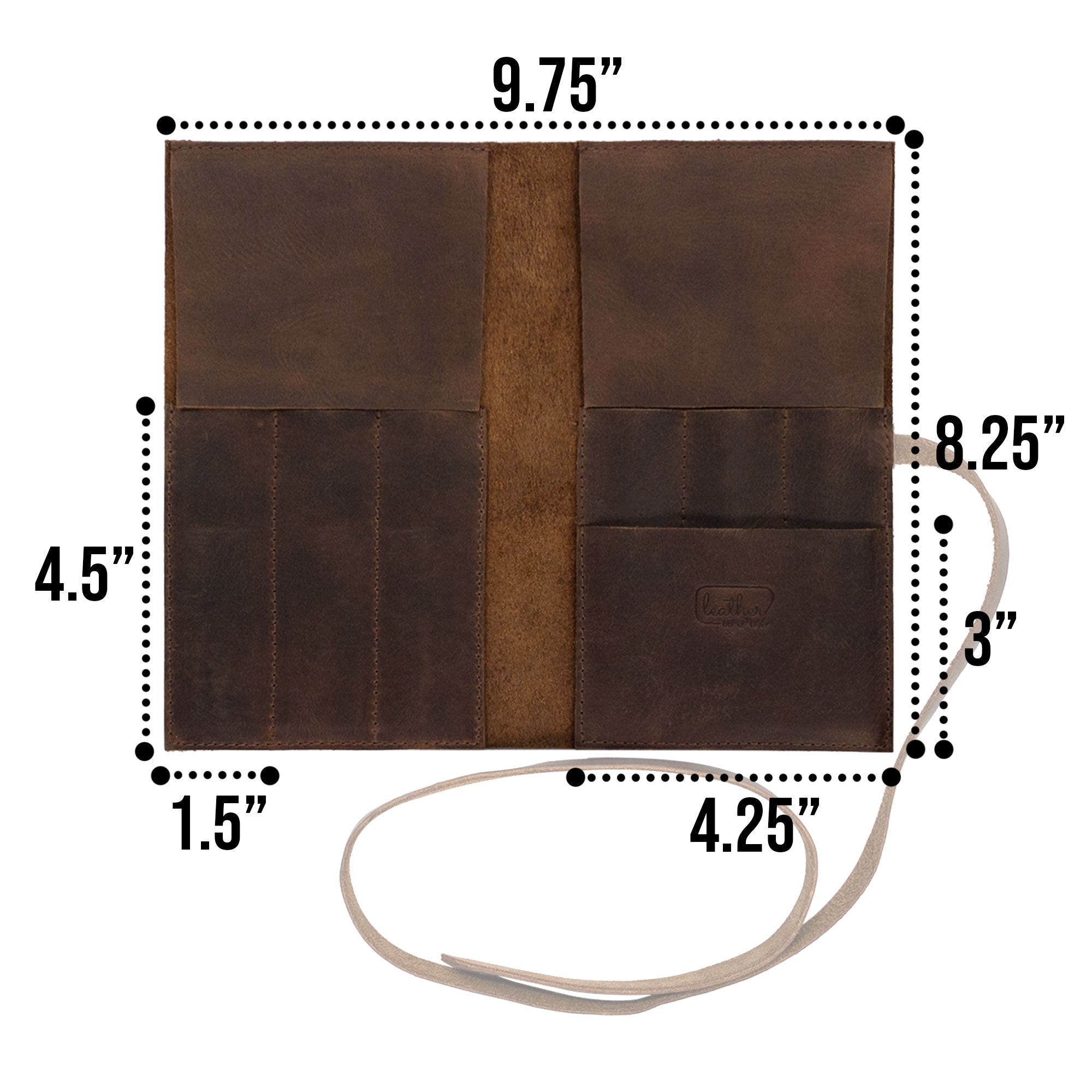 Squared Pencil Case dimensions showcased by Leather Worx to highlight its ample space and organization features. Made from durable Full Grain Leather, this pen organizer showcases artisan work through hand cut and hand sewn methods along with fire branding. A symbol of small batch production from La Antigua Guatemala & Oaxaca Mexico.