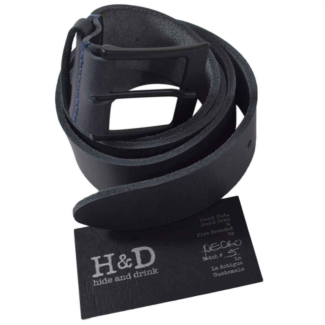 Rustic Leather Belt / Rustic Charcoal Buckle, 1.5" Wide - Stockyard X 'The Leather Store'