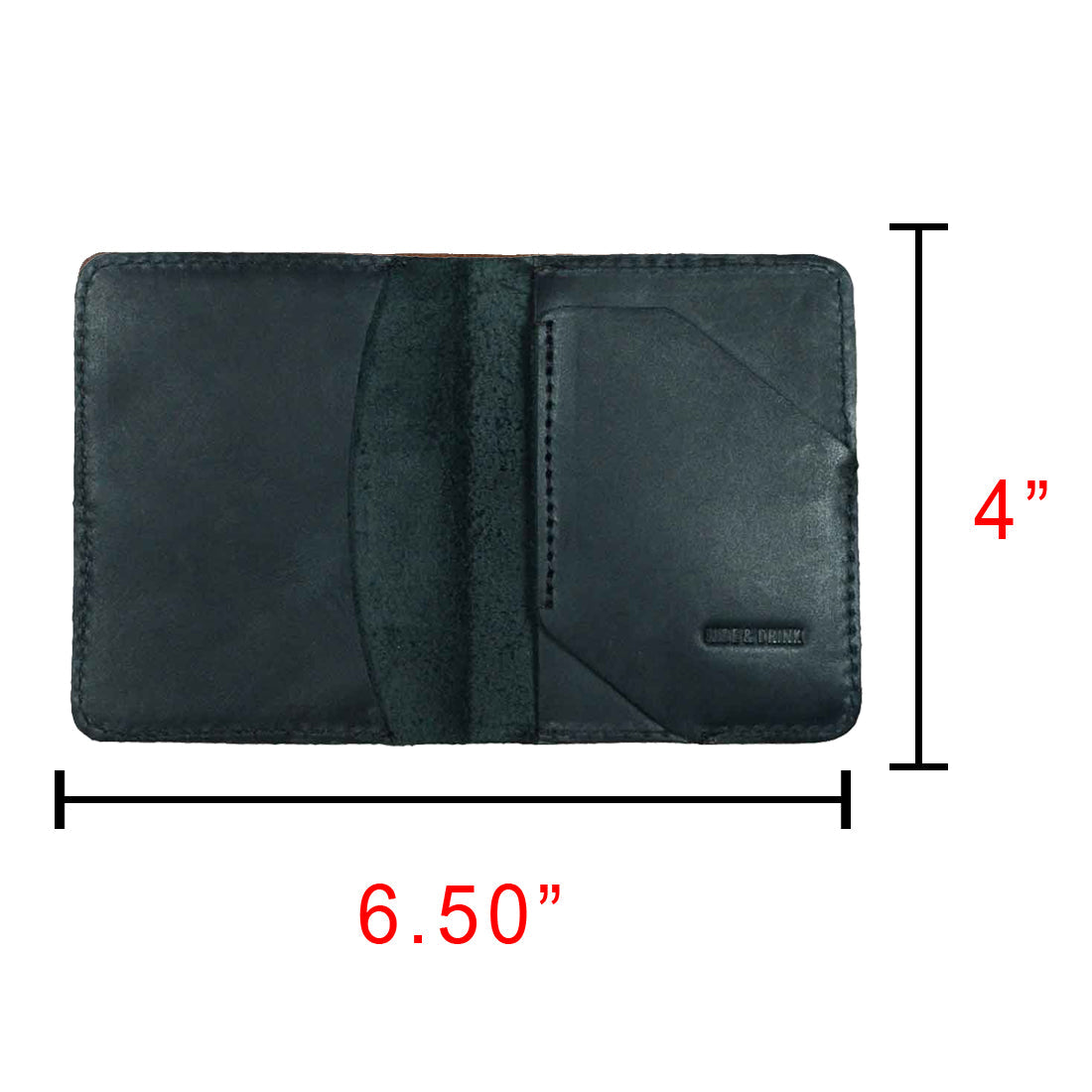 Bi-Fold Card Wallet Diagonal by Hide & Drink featuring a brown finish, emphasizing its handmade quality; a stylish and compact cash organizer crafted from durable full grain leather.