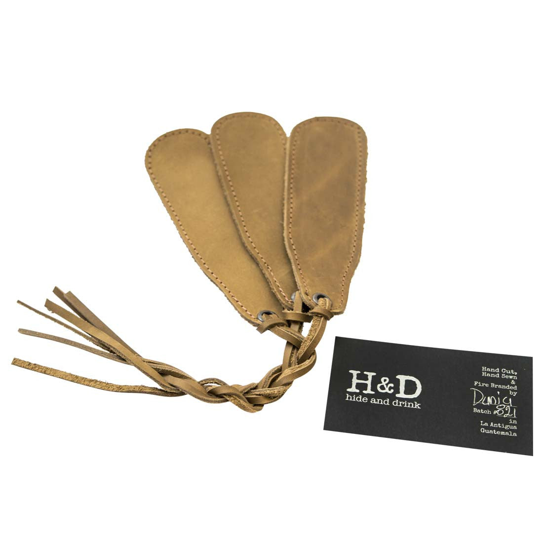 Hide & Drink Bookmark (3-Pack) made of high-quality full grain leather, a perfect gift for book lovers and page turners. This artisan creation is crafted in small batches in La Antigua Guatemala.