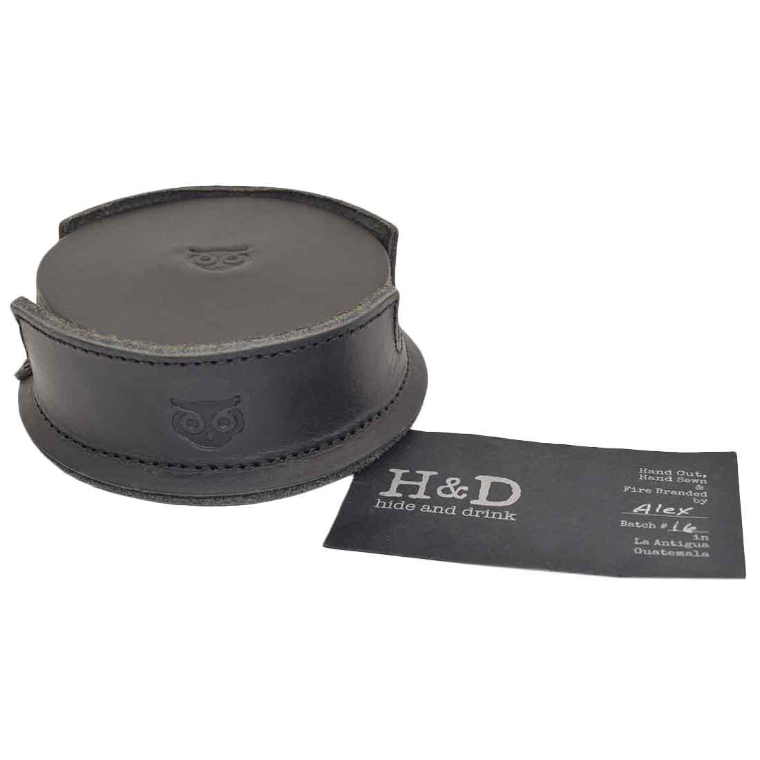 Thick Leather Owl Coasters (6-Pack) - Stockyard X 'The Leather Store'
