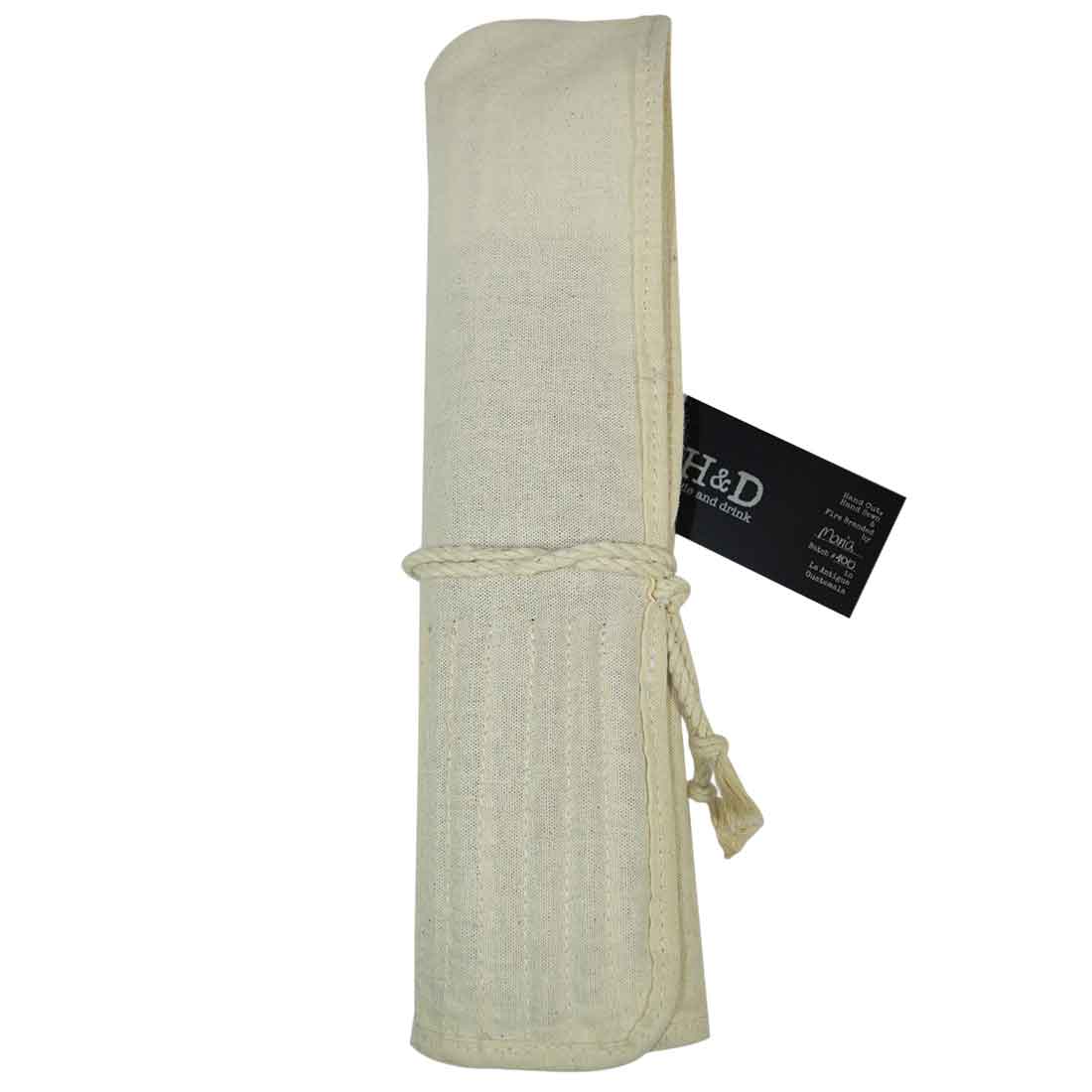 Folded Paint Brush Roll-Up by Hide & Drink showing a compact design ideal for traveling artists. This Artist Paint Brush Canvas Roll-Up with Leather Lining Storage Wrap / 24 Slots / Workshop Art Study is produced in small batches to maintain high standards. Fire branded and handcrafted in La Antigua Guatemala & Oaxaca Mexico.