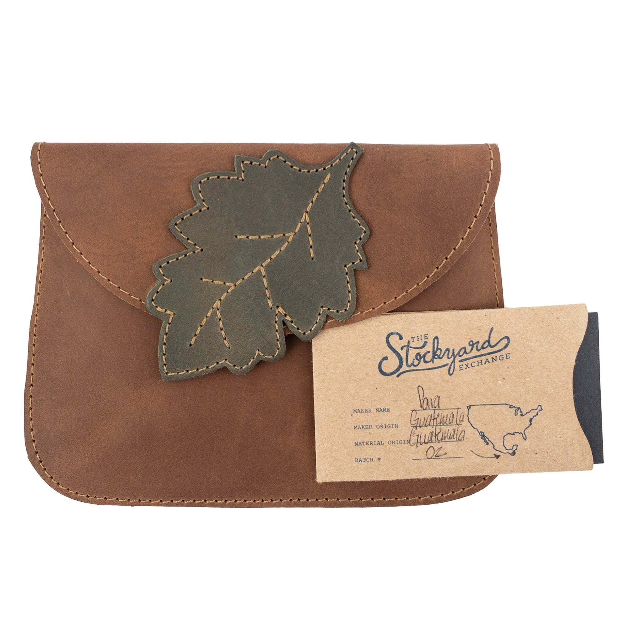 Card Wallet Leaves Design - Stockyard X 'The Leather Store'