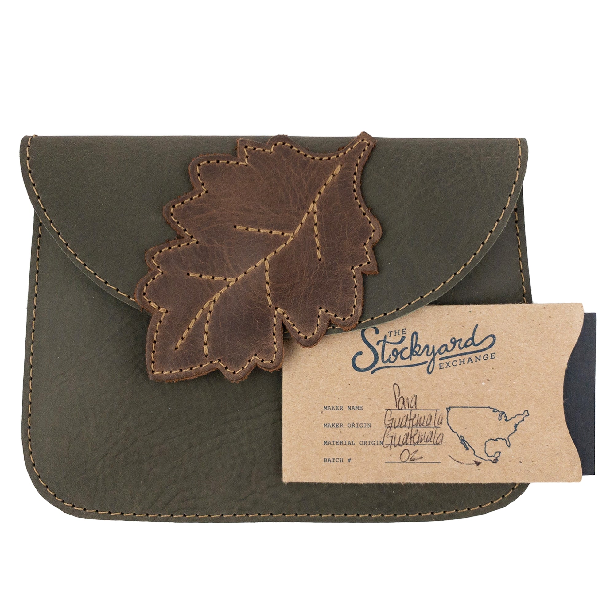 Card Wallet Leaves Design - Stockyard X 'The Leather Store'