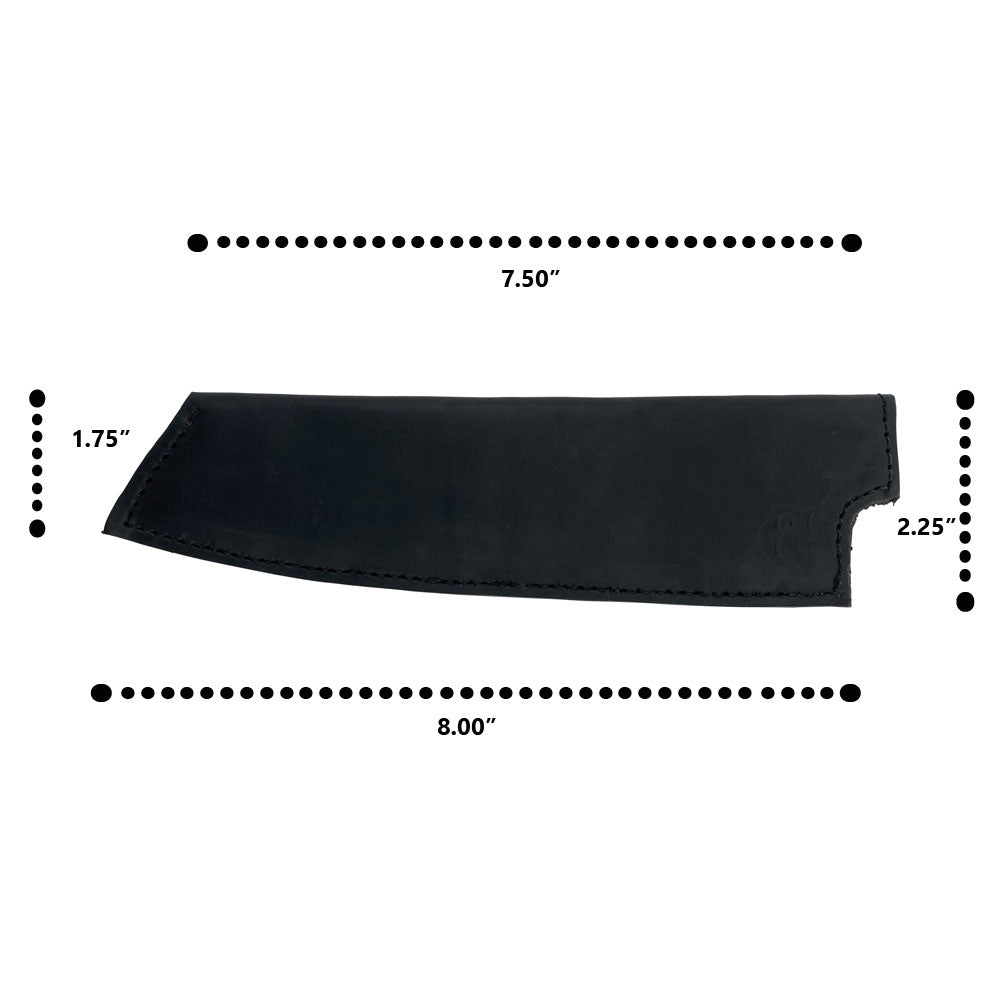 Hide & Drink's beautiful black Chef Knife Sheath for 180mm knives featuring Thick Full Grain Leather, reflecting artisan craftsmanship and small batch dedication.