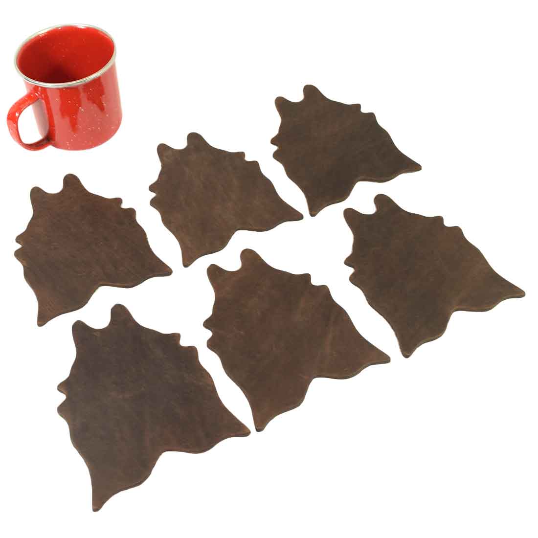 Cowhide Shaped Rug Coaster (6-Pack) - Stockyard X 'The Leather Store'