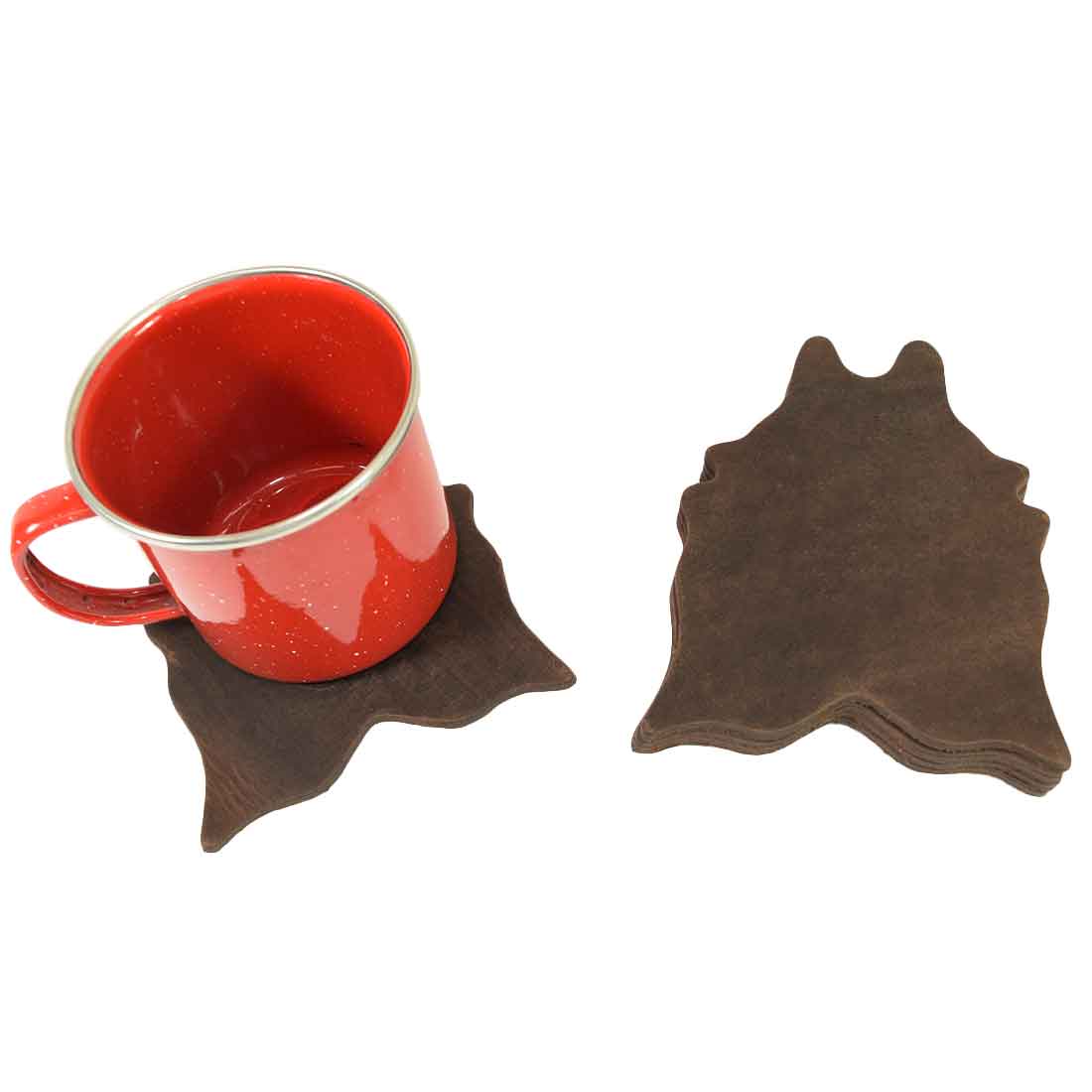 Cowhide Shaped Rug Coaster (6-Pack) - Stockyard X 'The Leather Store'