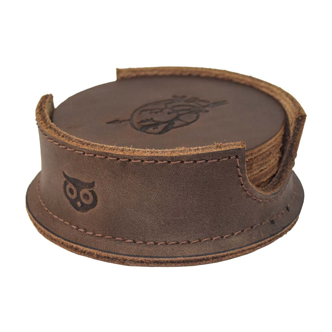Thick Leather Moon, Star and Heart Coasters (6-Pack) - Stockyard X 'The Leather Store'